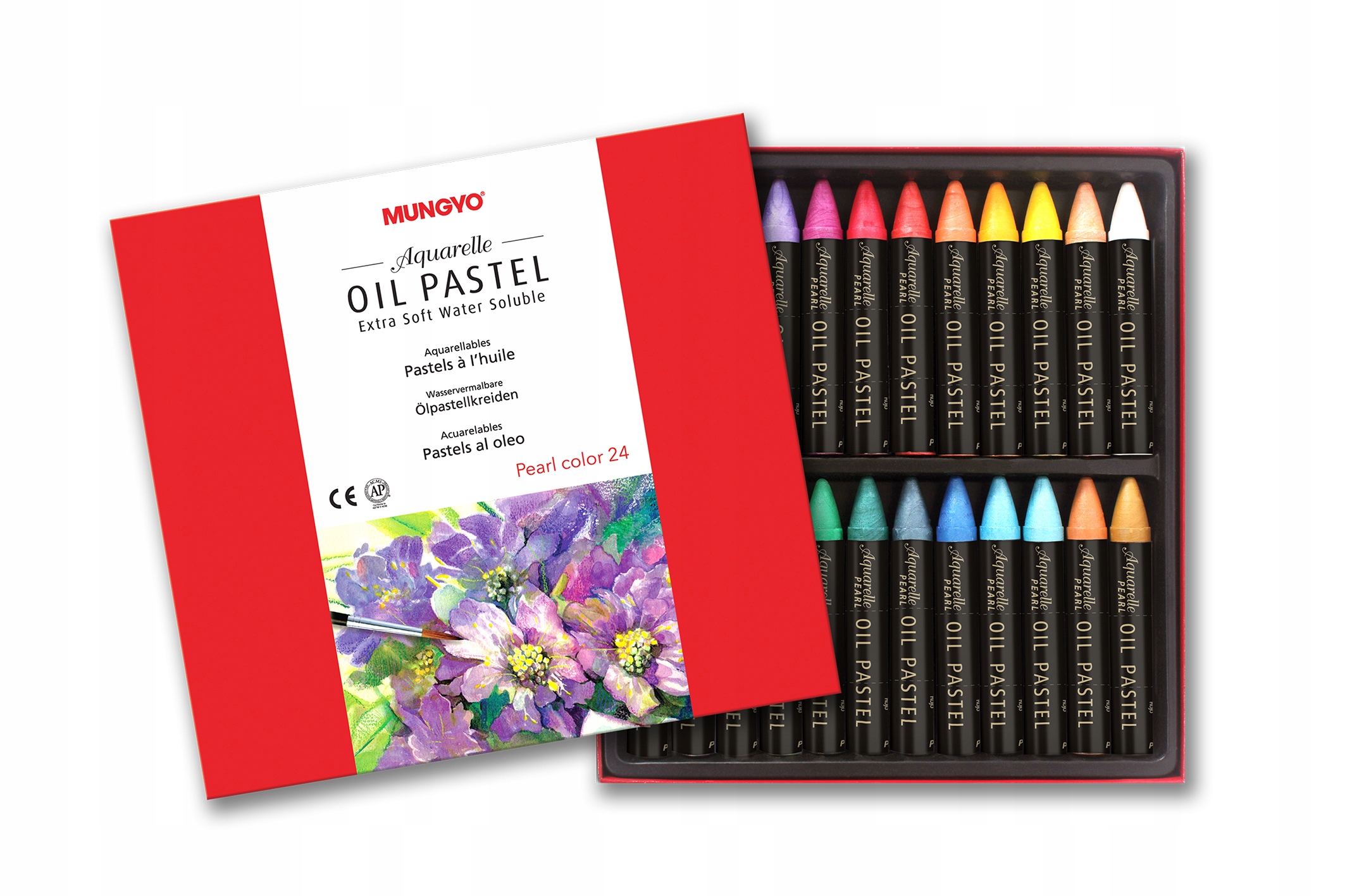 Olejové pastelky Mungyo akvarelové metalické MAO-24MN 24 barev