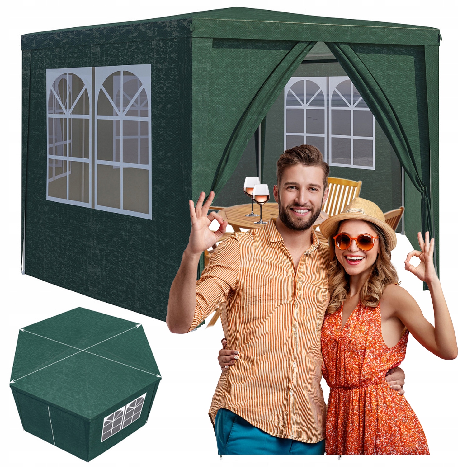 Pavilon Stan Altán Do Zahrady 4x4 voděodolný 6 stěn