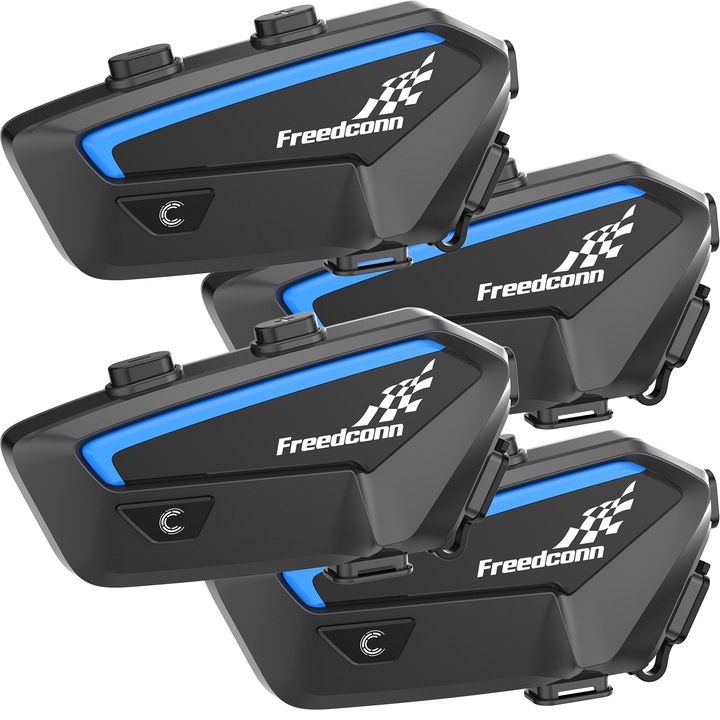 4x Interkom Bluetooth Fx Konferencia 10 Osôb Do 2000 m hovorí k nám v poľštine