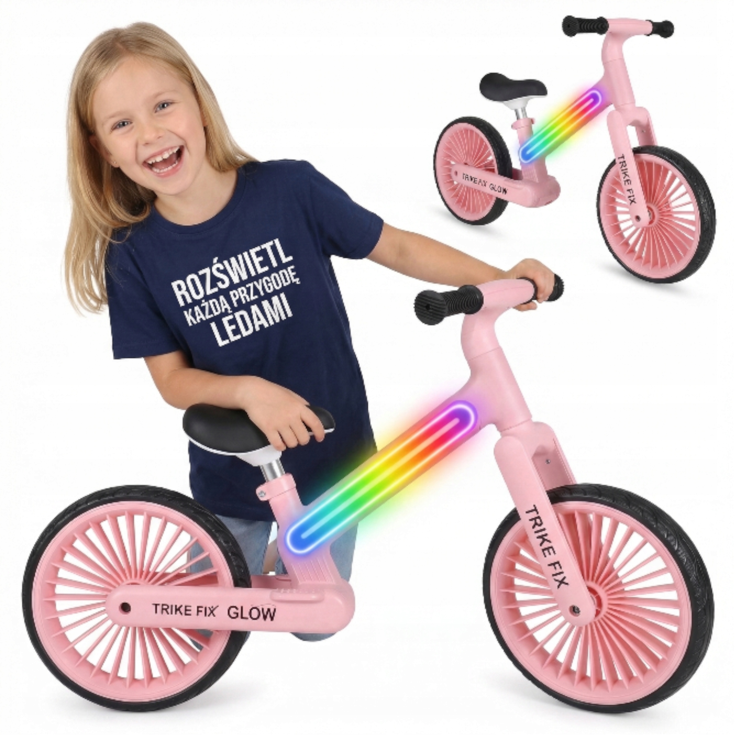 Rowerek Biegowy Dwukołowy Lekki Dla Dziewczynki Od 2 Roku RÓŻowy