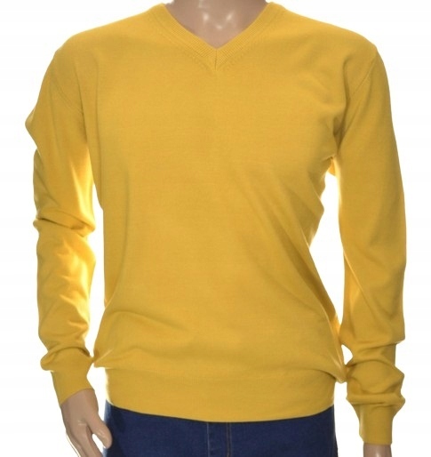 Pánský svetr se špicí z kašmíru a merino vlny, kašmírový, 2XL, XXL, žlutý
