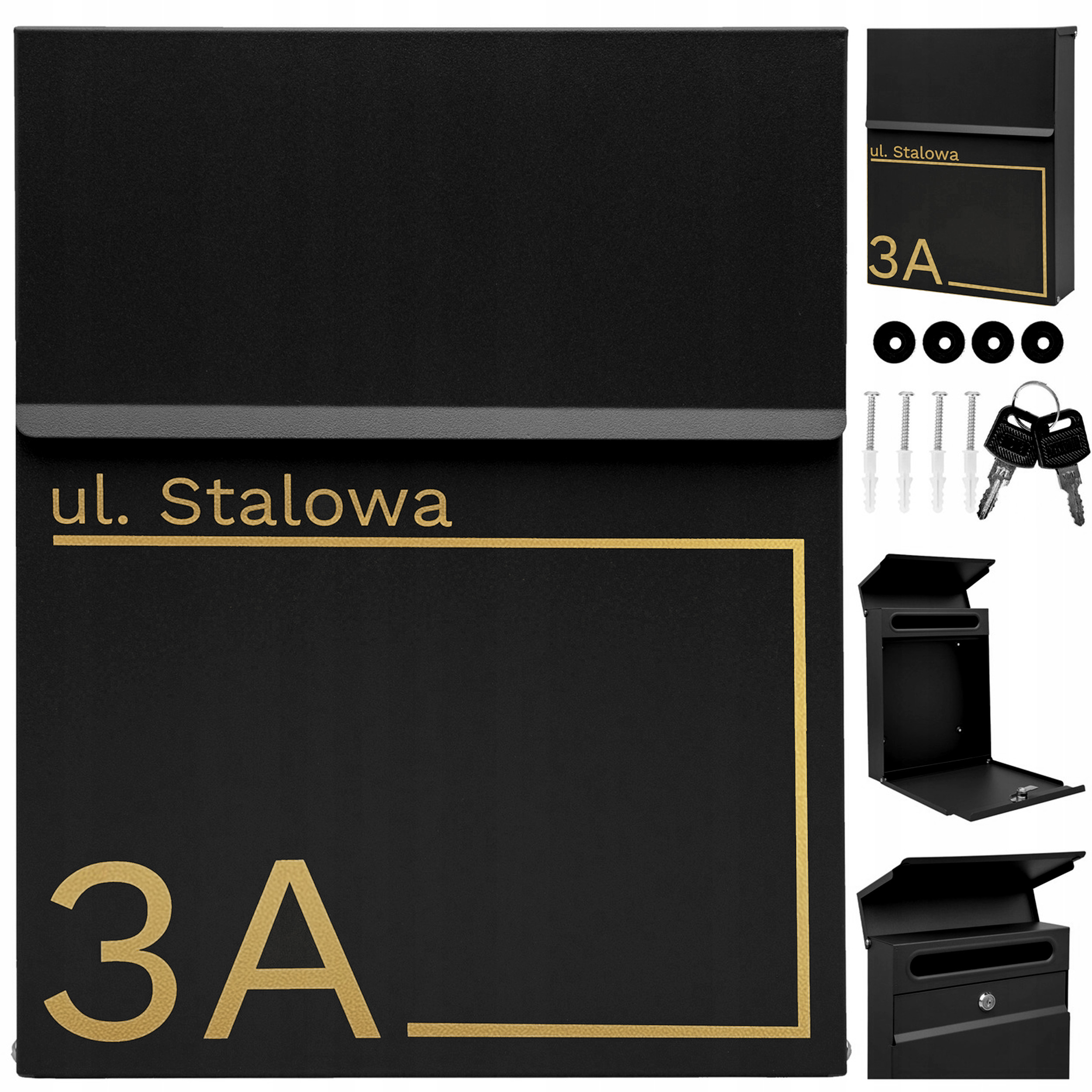 Černá Poštovní Schránka Poštovní Vzor Nápis