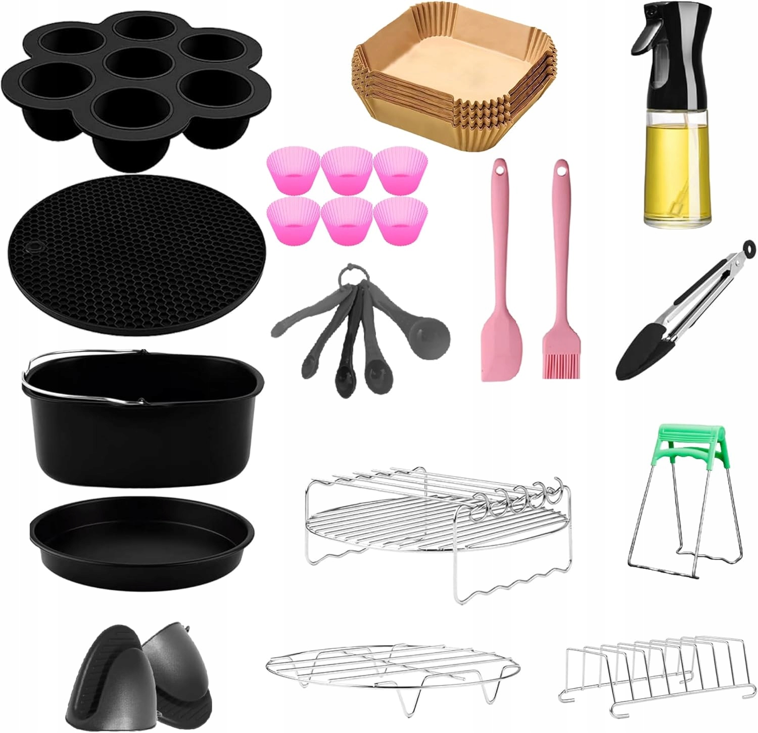 Akcesoria pre air fry, formička na pečenie, papierová, silikónová špachtľa