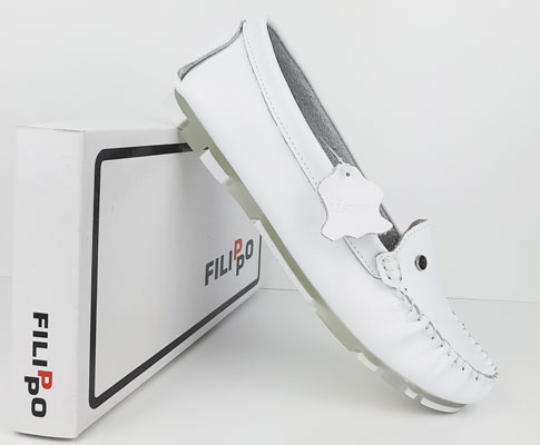 Filippo DP2037 mokasyny półbuty damskie białe r. 40