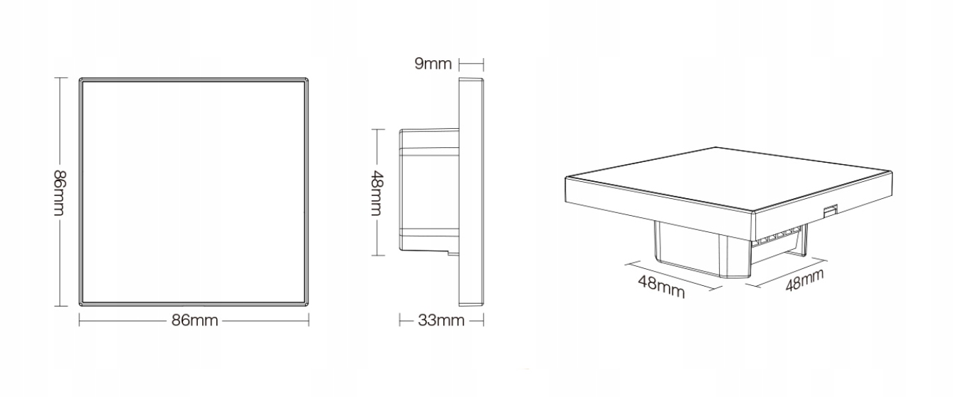 Panel szklany ścienny BIAŁY 230V do oświetlenia LED mono Milight Miboxer Marka Milight miboxer