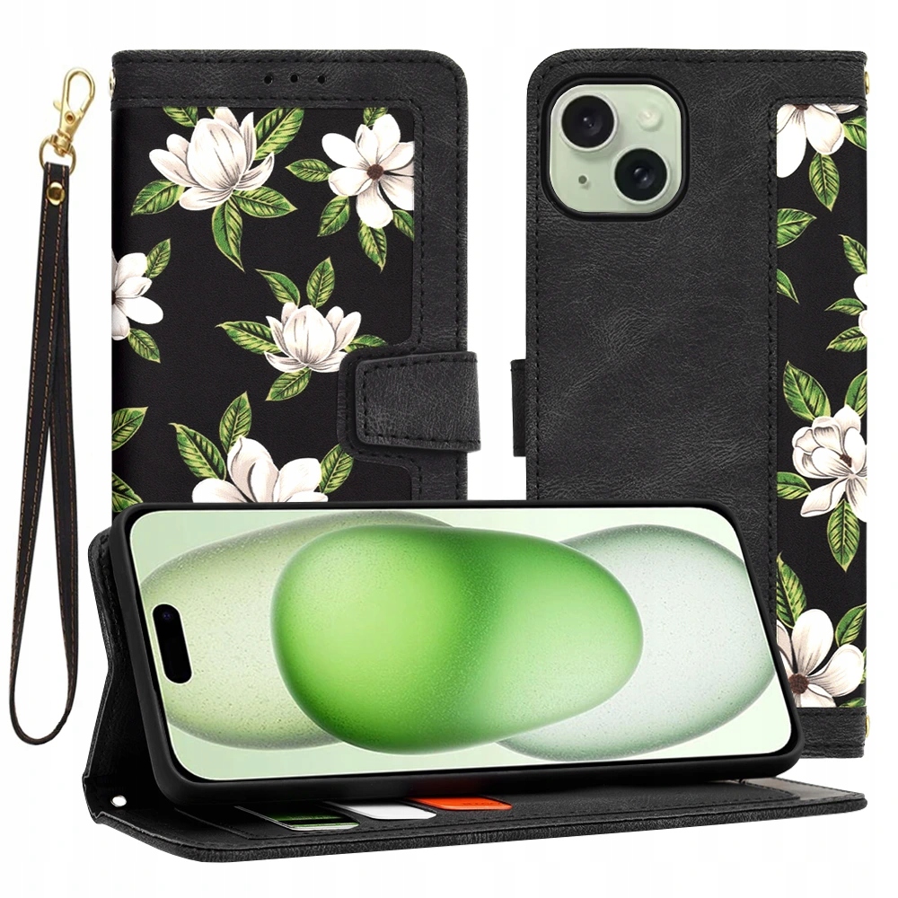 Etui Techsuit FlipCraft na iPhone 15 Plus – Kwiaty świtu