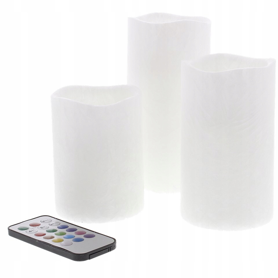 

Zestaw Dekoracyjnych Świec Led Z Pilotem Marmurek