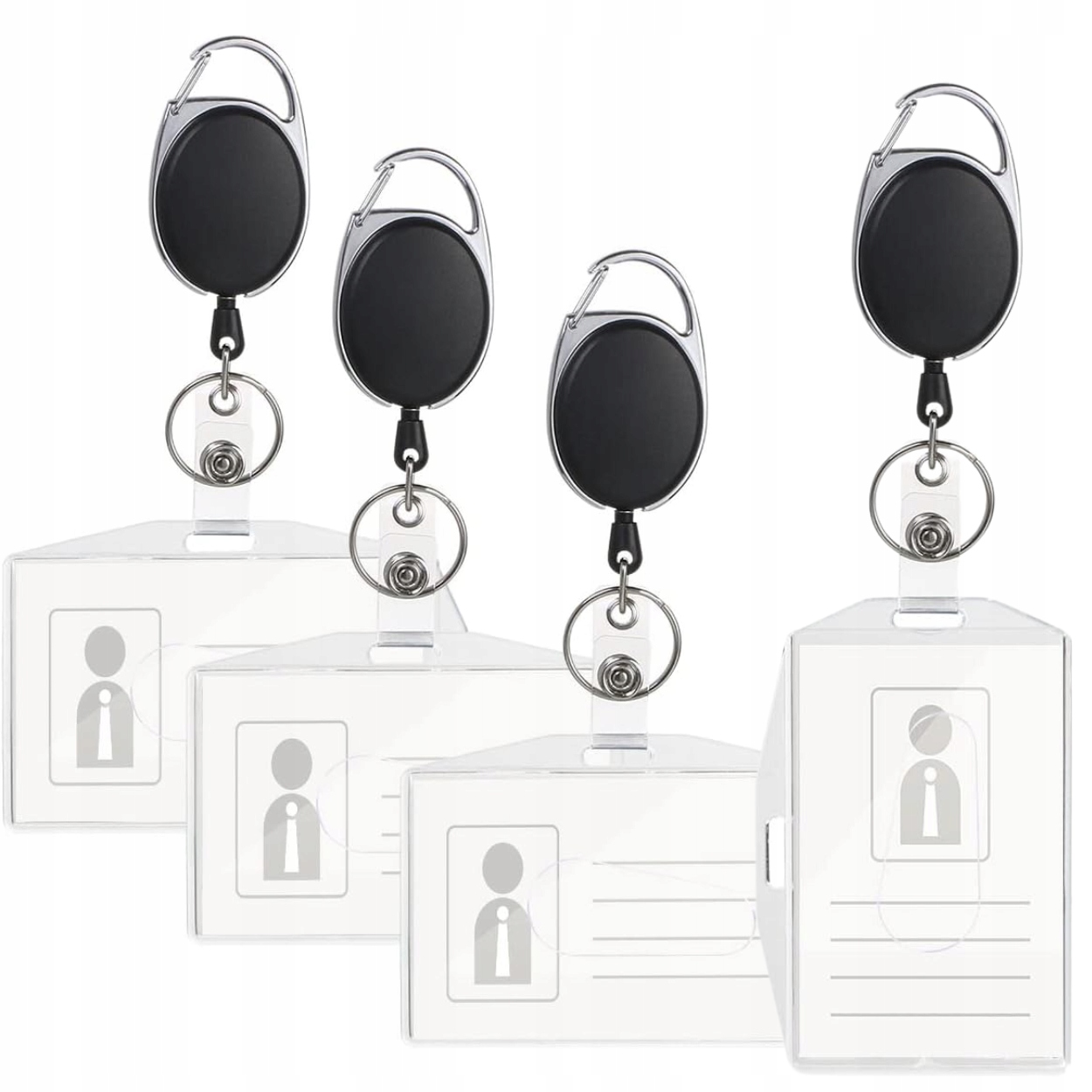 ETUI NA DOWÓD OSOBISTY IDENTYFIKATOR 4 SZTUKI JOJO Z KLIPSEM PLASTIKOWE 4X