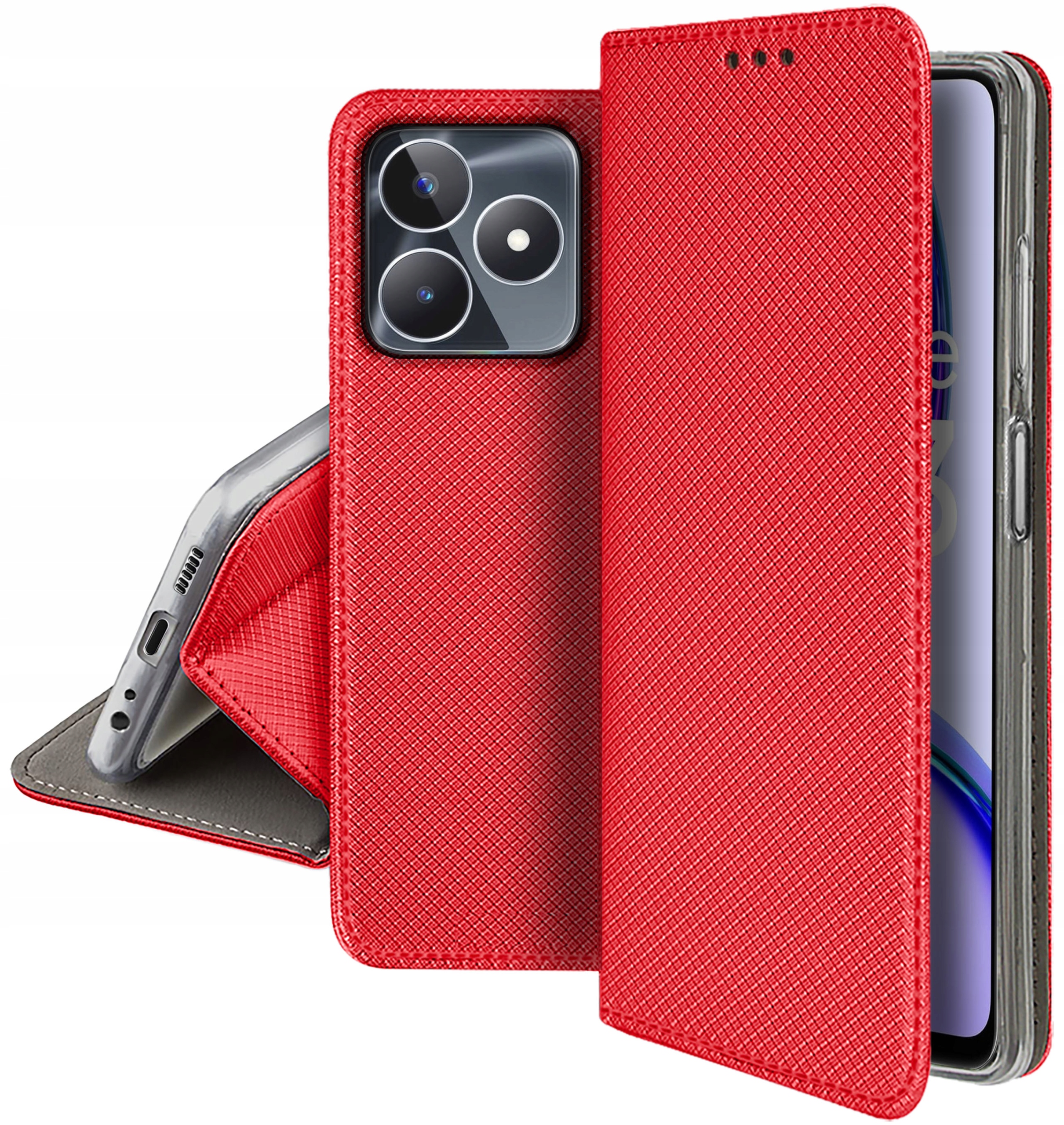 Etui do Realme C53 SMART MAGNET CASE + SZKŁO 9H Marka KrainaGSM
