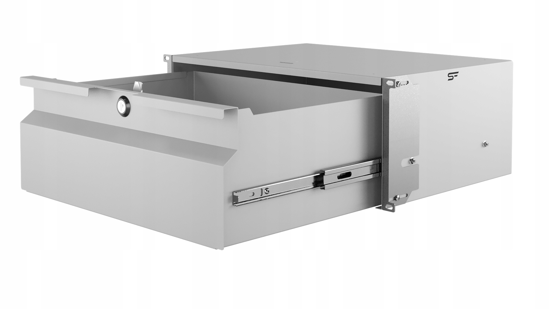 Szuflada Serwerowa Rack 19" 4U 320 mm na Zamek Szara Stalflex