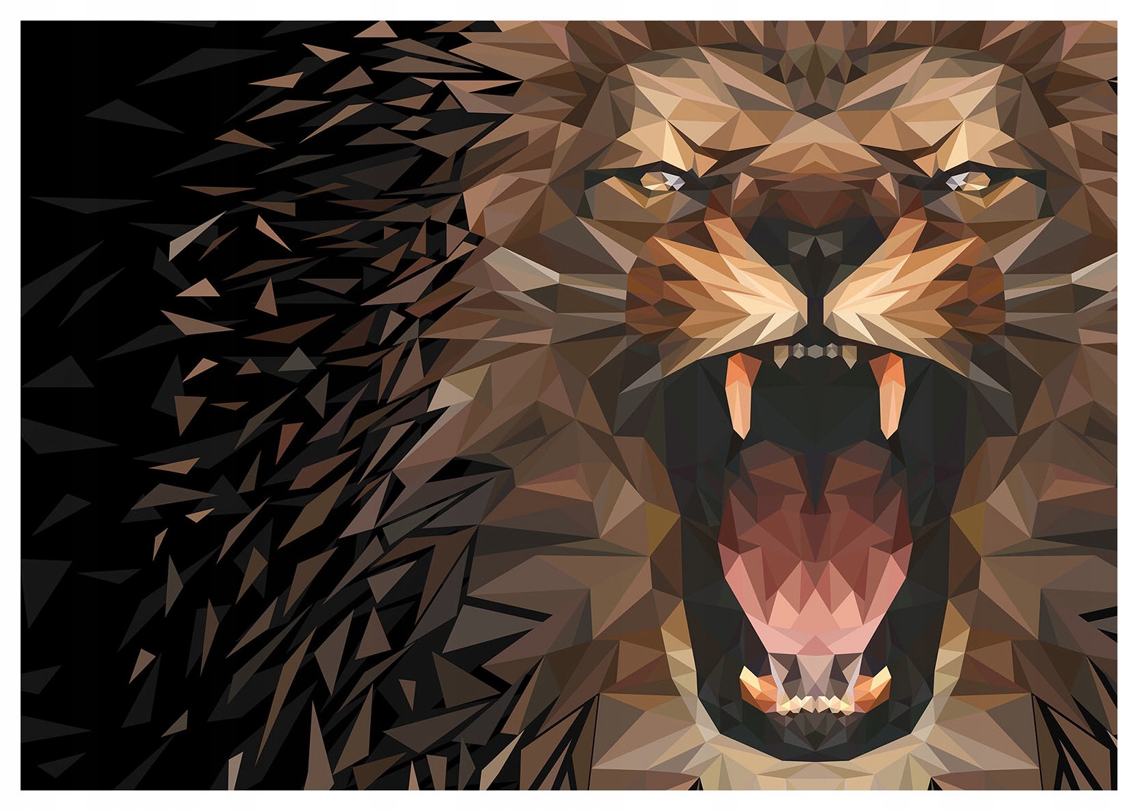 Vliesová fototapeta Lev geometrie a abstrakce ve tmě 208x146 lepidlo