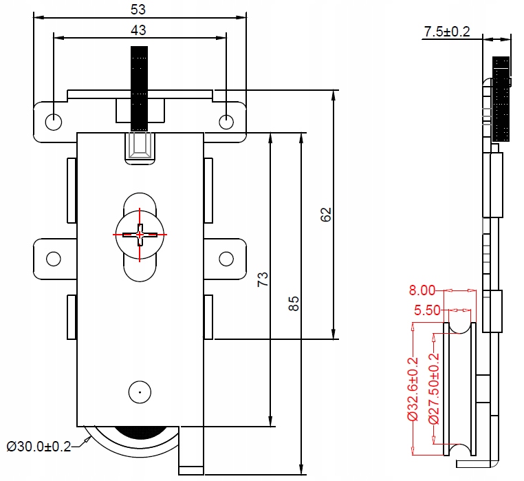 Wózek rolka kółko drzwi przesuwne typ WD 18C białe Marka Laguna