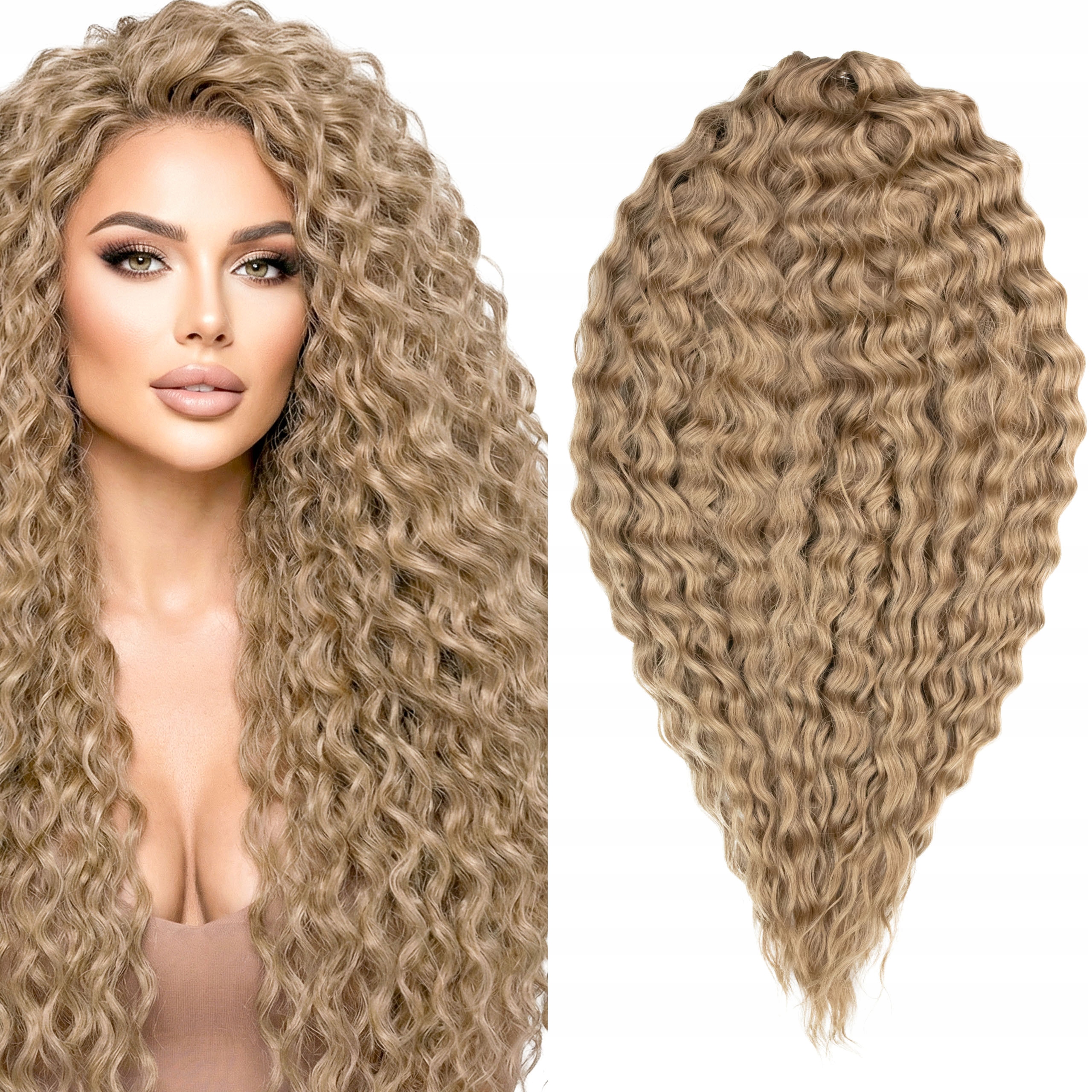 Włosy syntetyczne sztuczne Afroloki Ariel Premium 22" 55cm 300g ciemnyblond