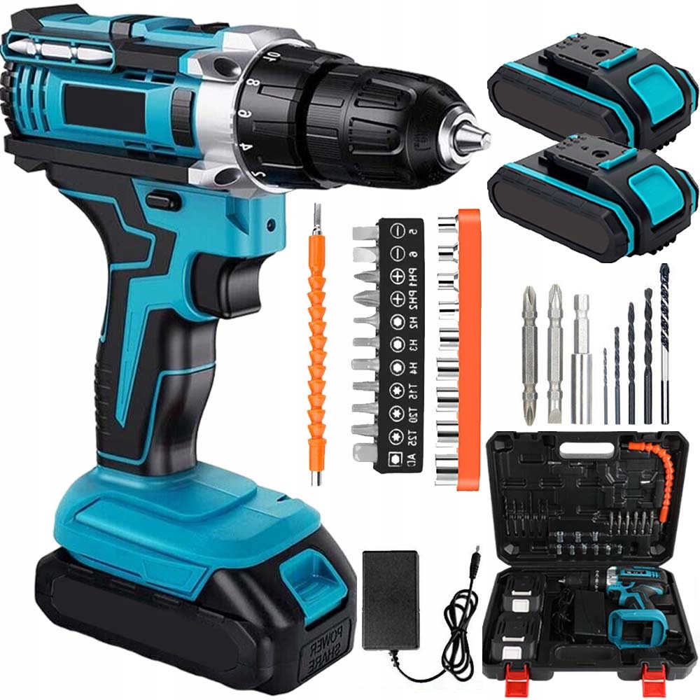 Aku Vrtačka Aku Příklepová Vrtačka 2xAKU Kovová Hlava