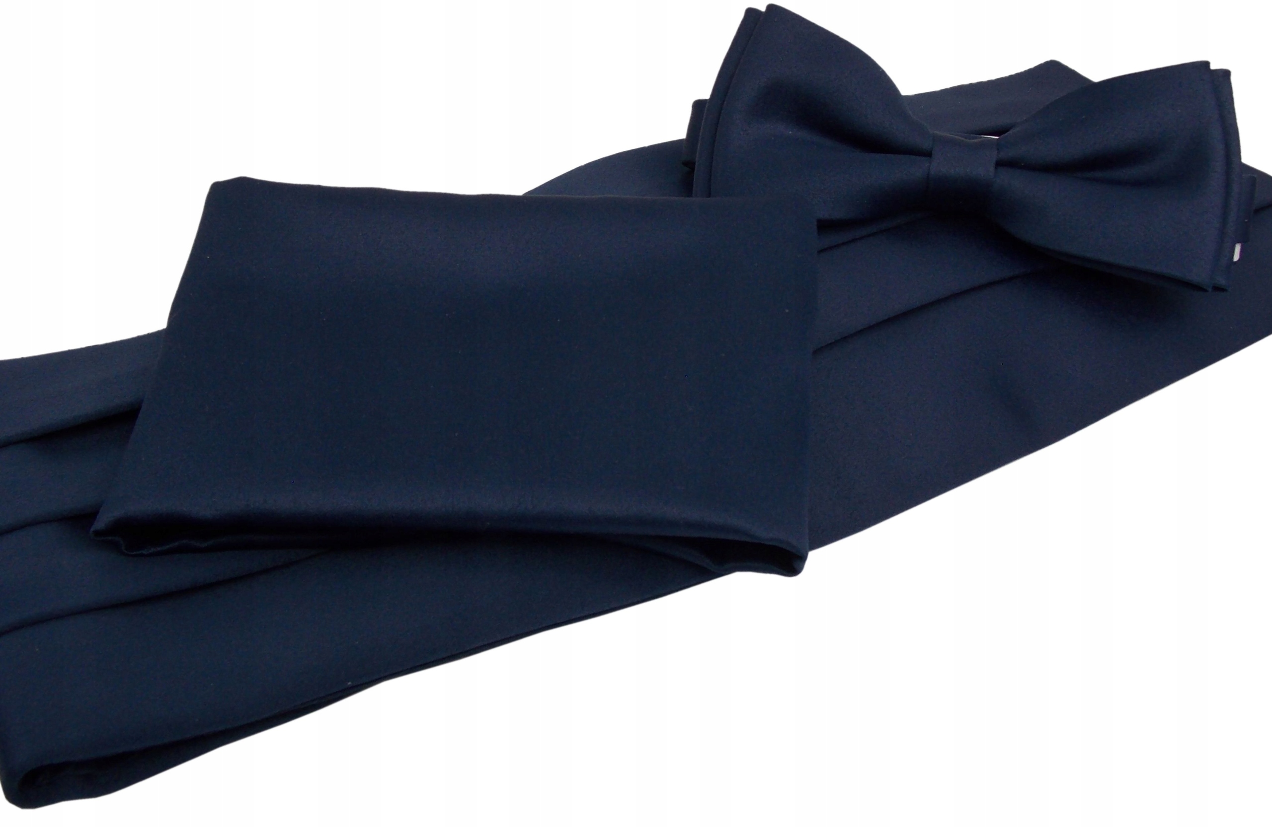 GRANATOWY PAS SMOKINGOWY KOMPLET