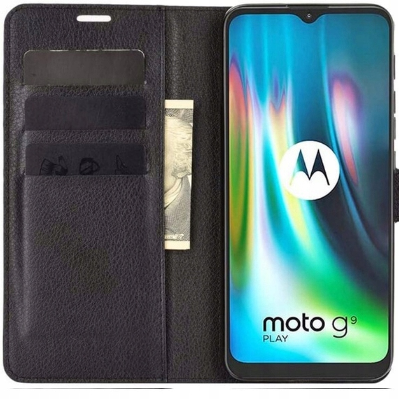 

Etui Z Klapką Portfel Litchi Do Moto G9 Play