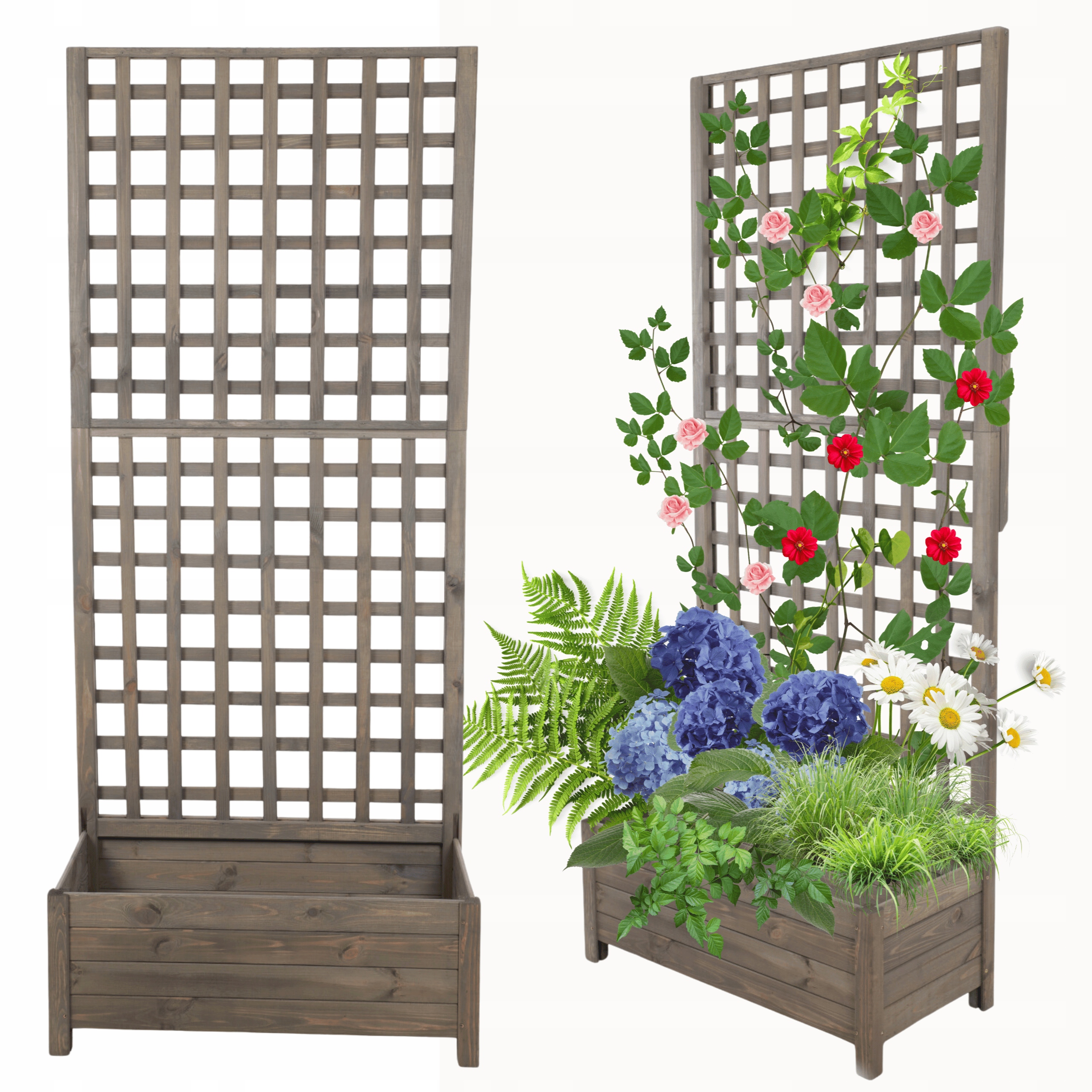 Pergola drewniana wysoka doniczka skrzynka na kwiaty 190x80x40 Eko