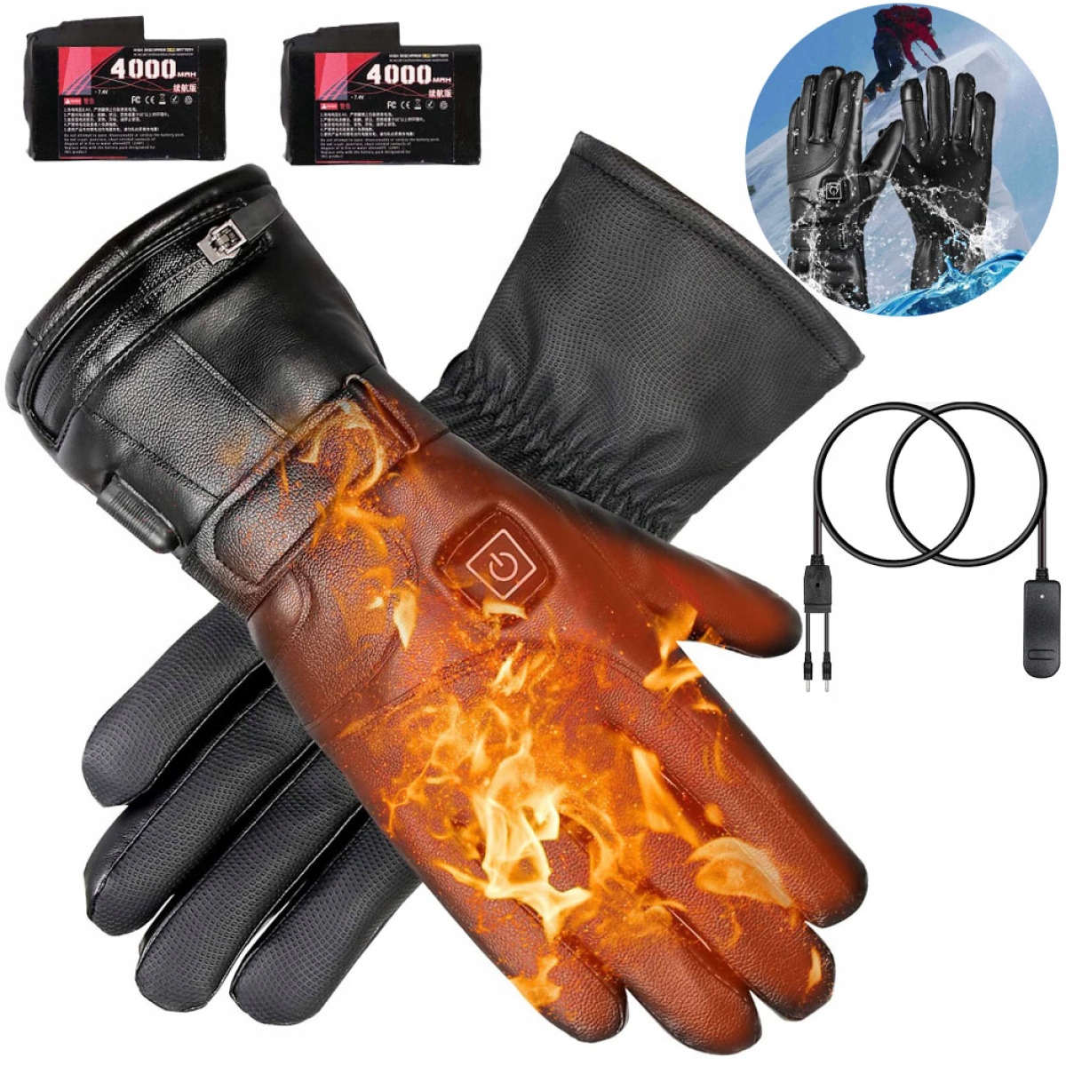 Rękawice Grzewcze, Ogrzewane Rękawice Motocyklowe, Ciepłe Zimowe Rękawiczki