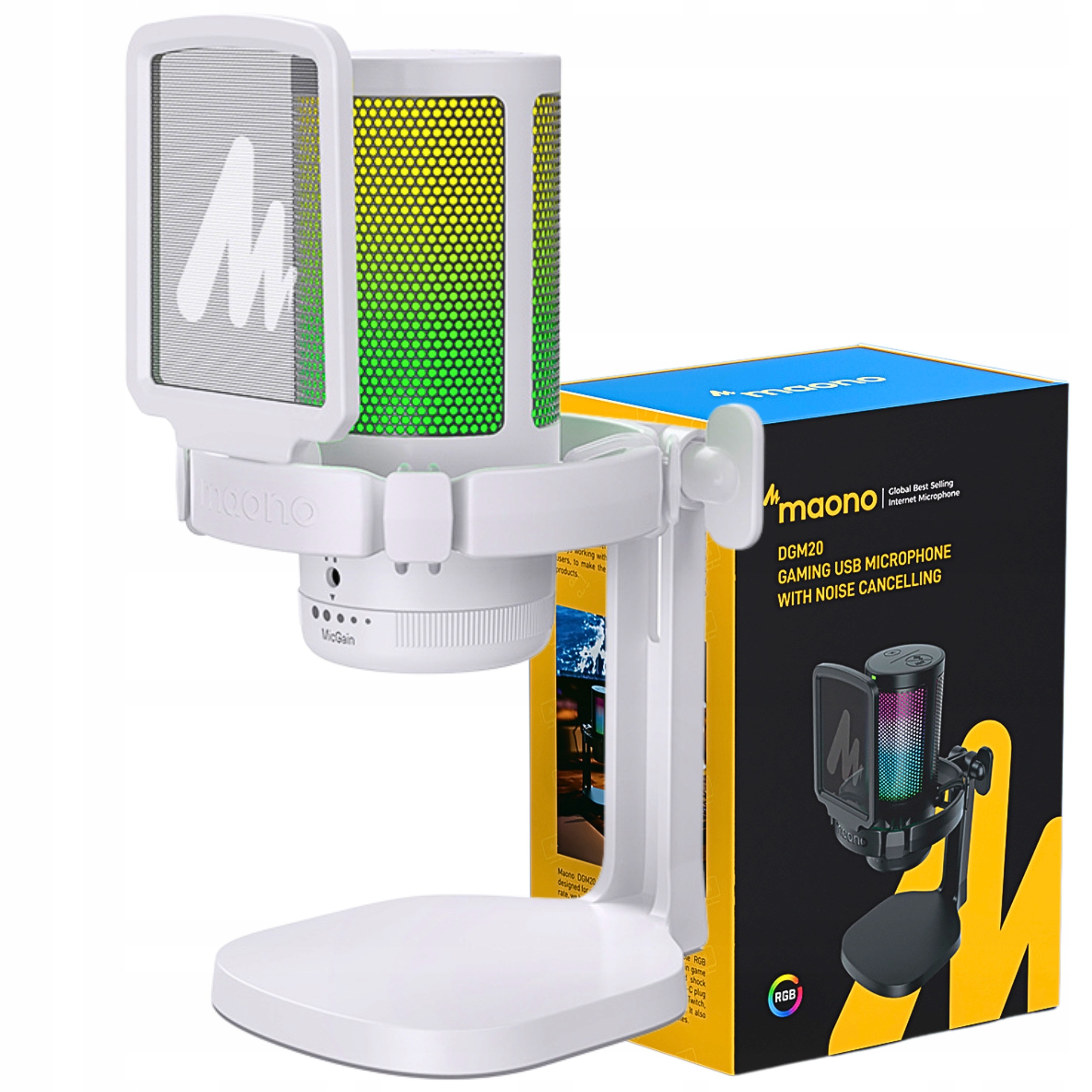 Herní mikrofon Maono DGM20 GamerWave Usb Rgb pro počítač Kapacitní