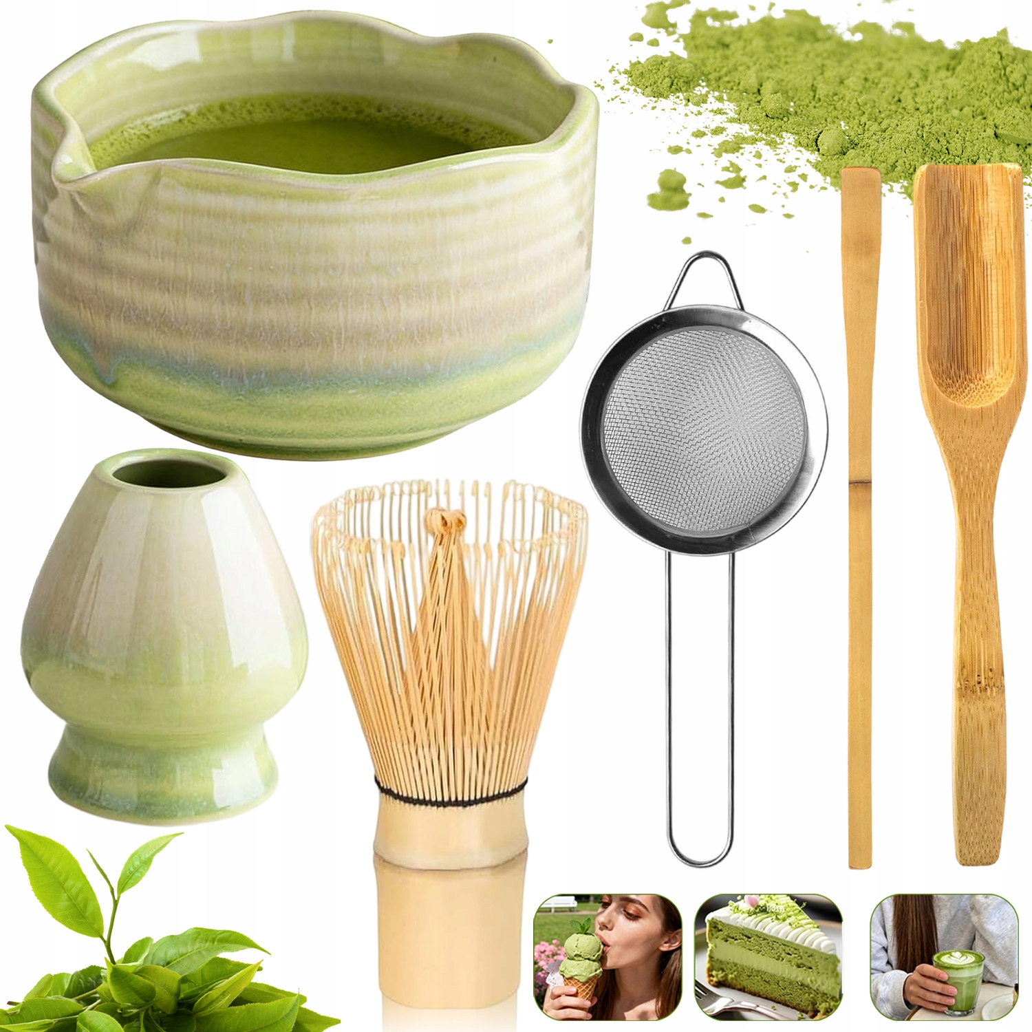 Levně Bambusový Dárková Sada Na Čaj Matchy Chashaku Vysoká Kvalita 7 Ks