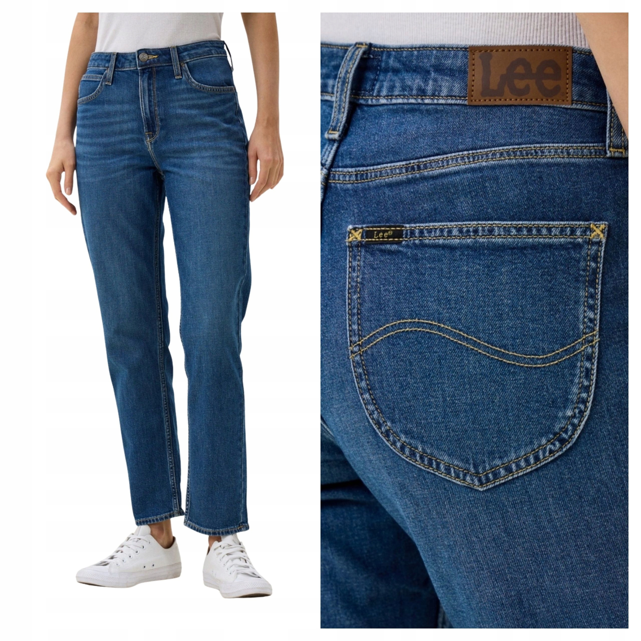 Dámské kalhoty Lee Carol Jeans Straight Vysoký stav Modré W30 L33
