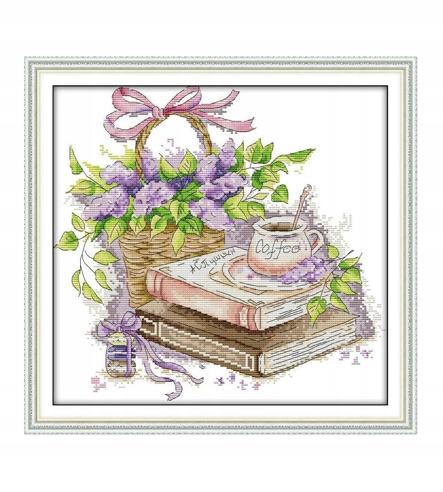 Kanva s potiskem vyšívací sada (kanva,mulina)