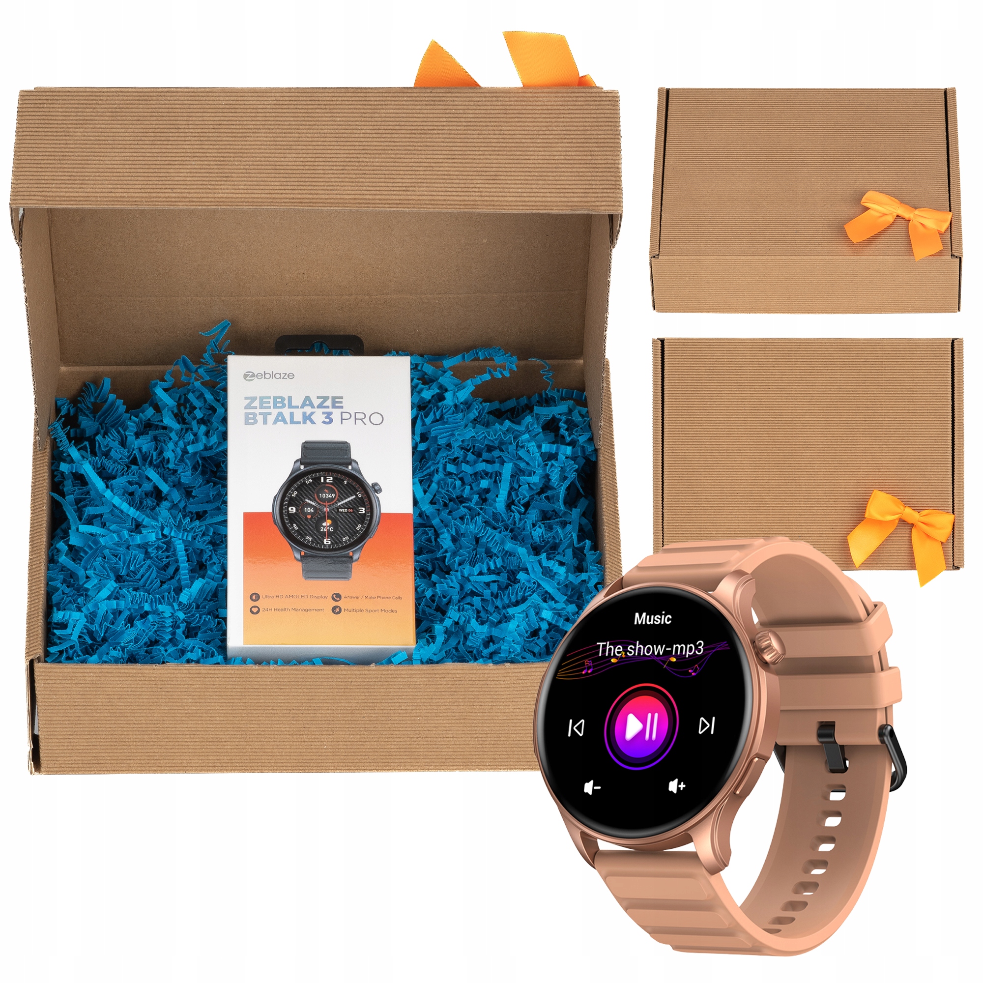 Smartwatch sportowy Zeblaze Btalk 3 Pro różowy Pudełko Prezentowe