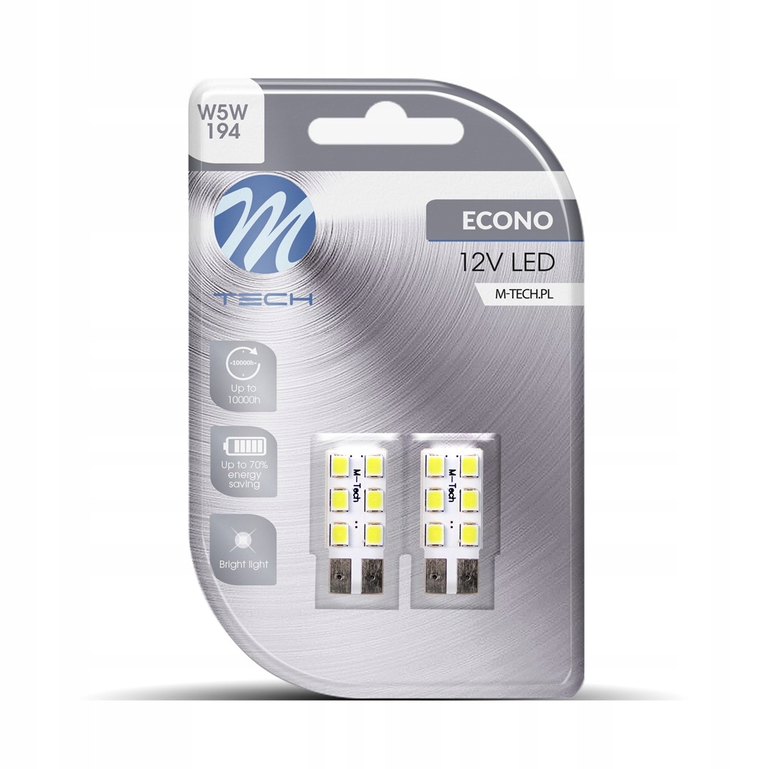 Żarówki W5W Led 12V 6xSMD2835 *białe* 2szt. M-tech
