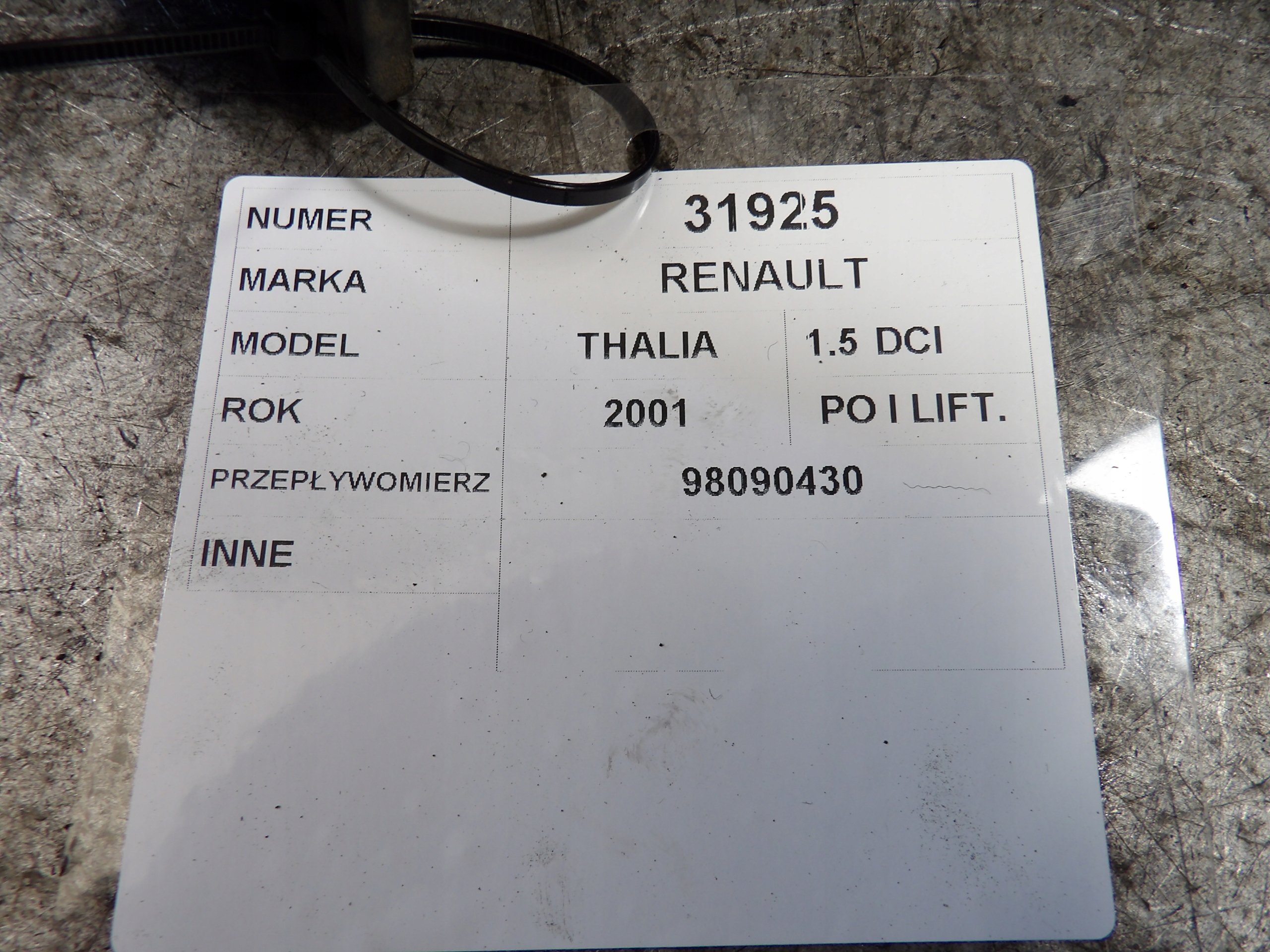 Renault Thalia e Debimetro 1,5DCI 98090430