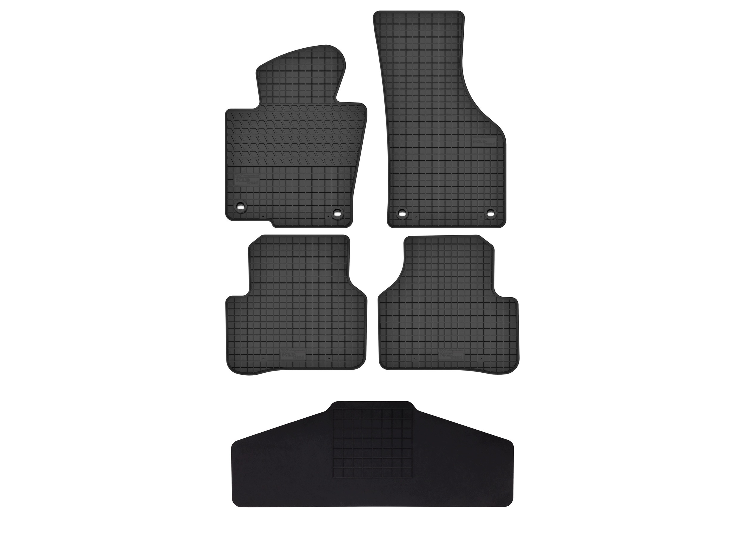 Gumové rohože Vw Passat B6 2005-2010 5 ks s tunelem SolidTread stopky Ovál