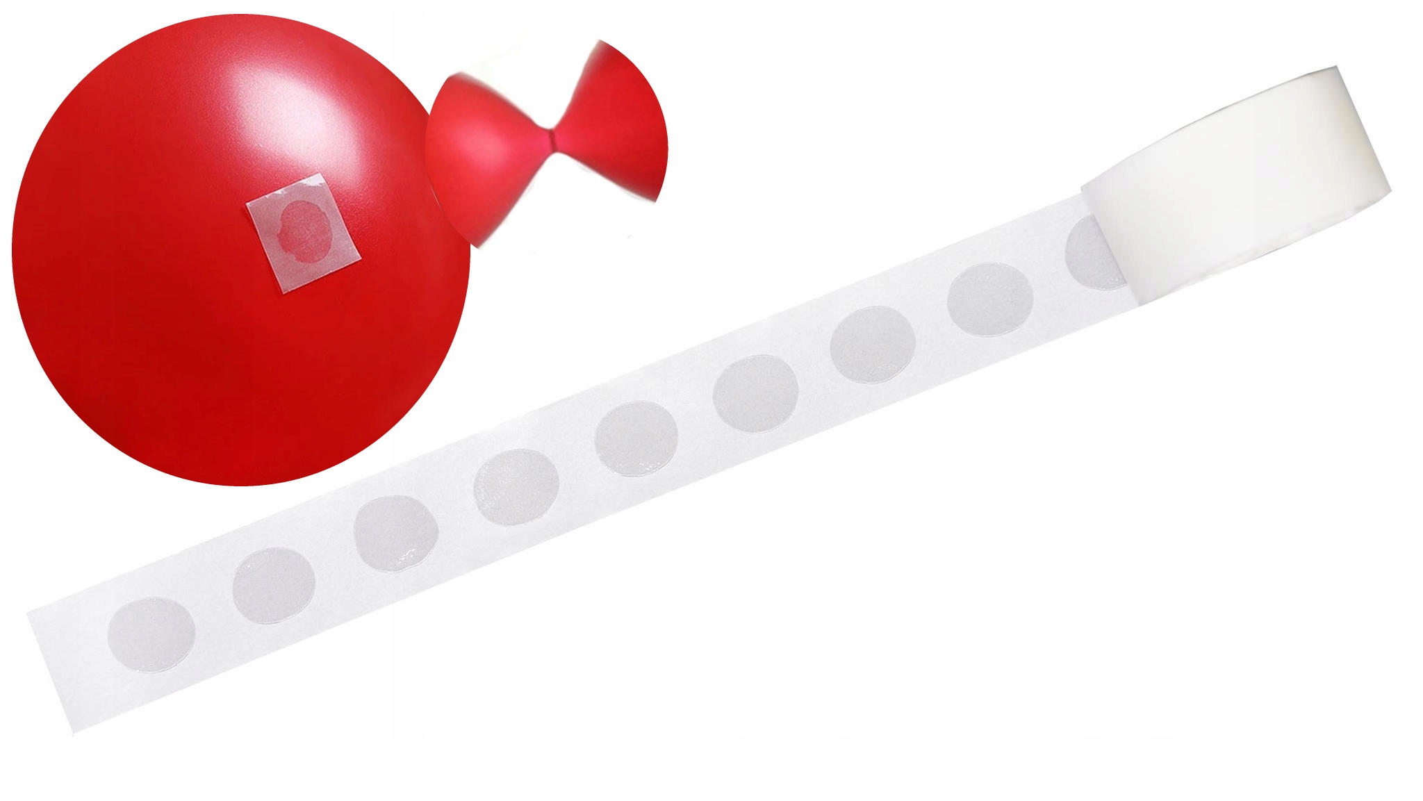 

Klej do balonów kropki na taśmie 100 szt urodziny