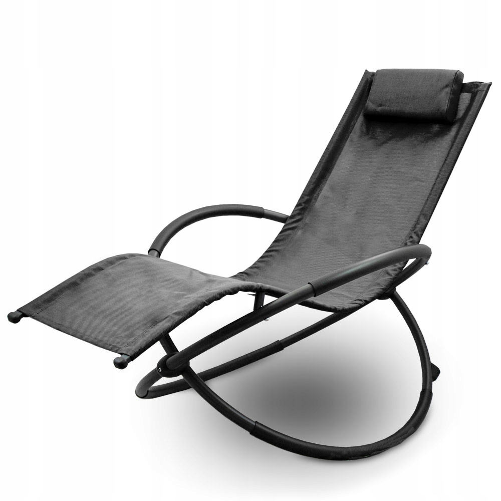 

Przytulny Fotel Leżak Ogrodowy Bujany Czarny Relax