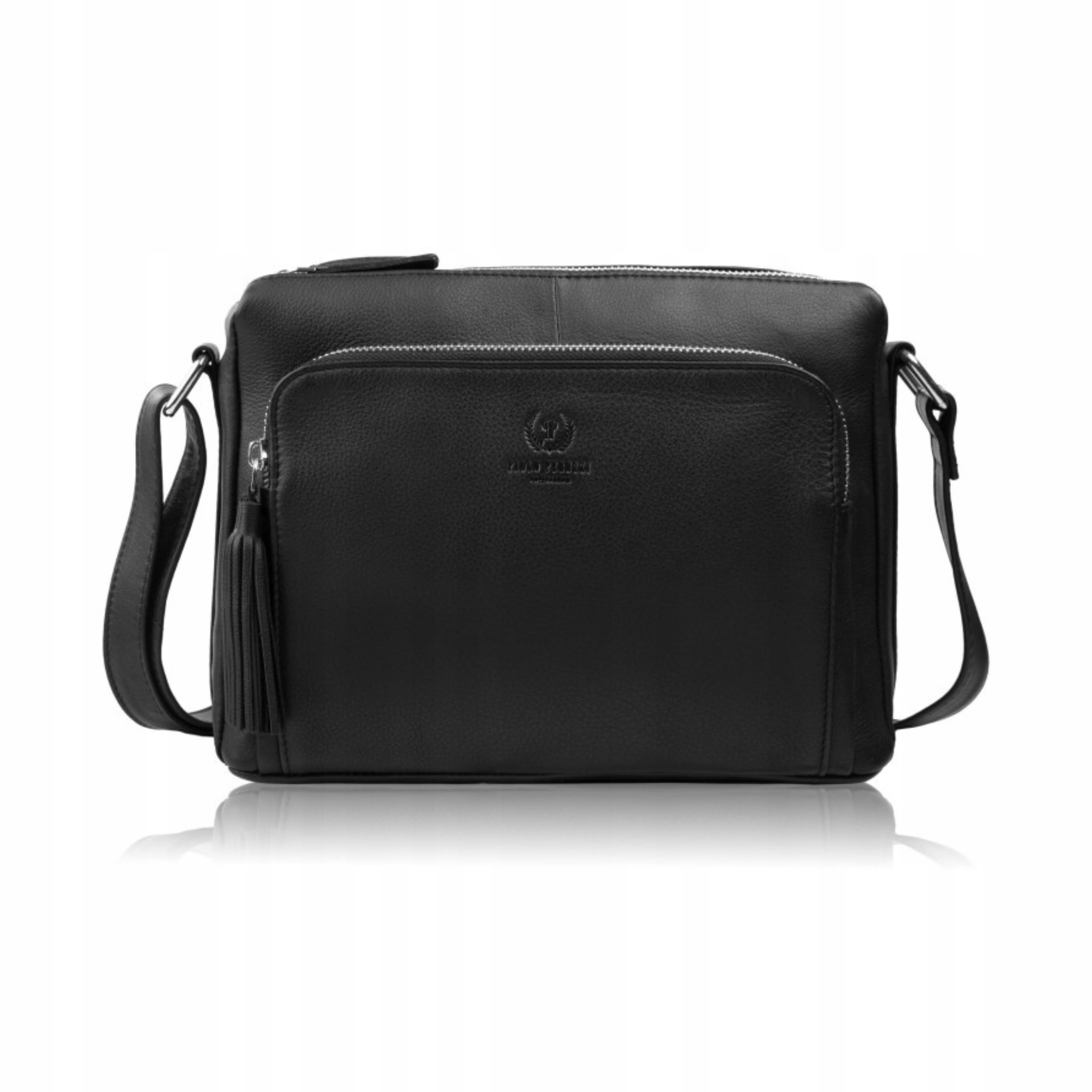 Klasická Kabelka Přes Rameno dámská kožená kabelka přes rameno Paolo Peruzzi černá