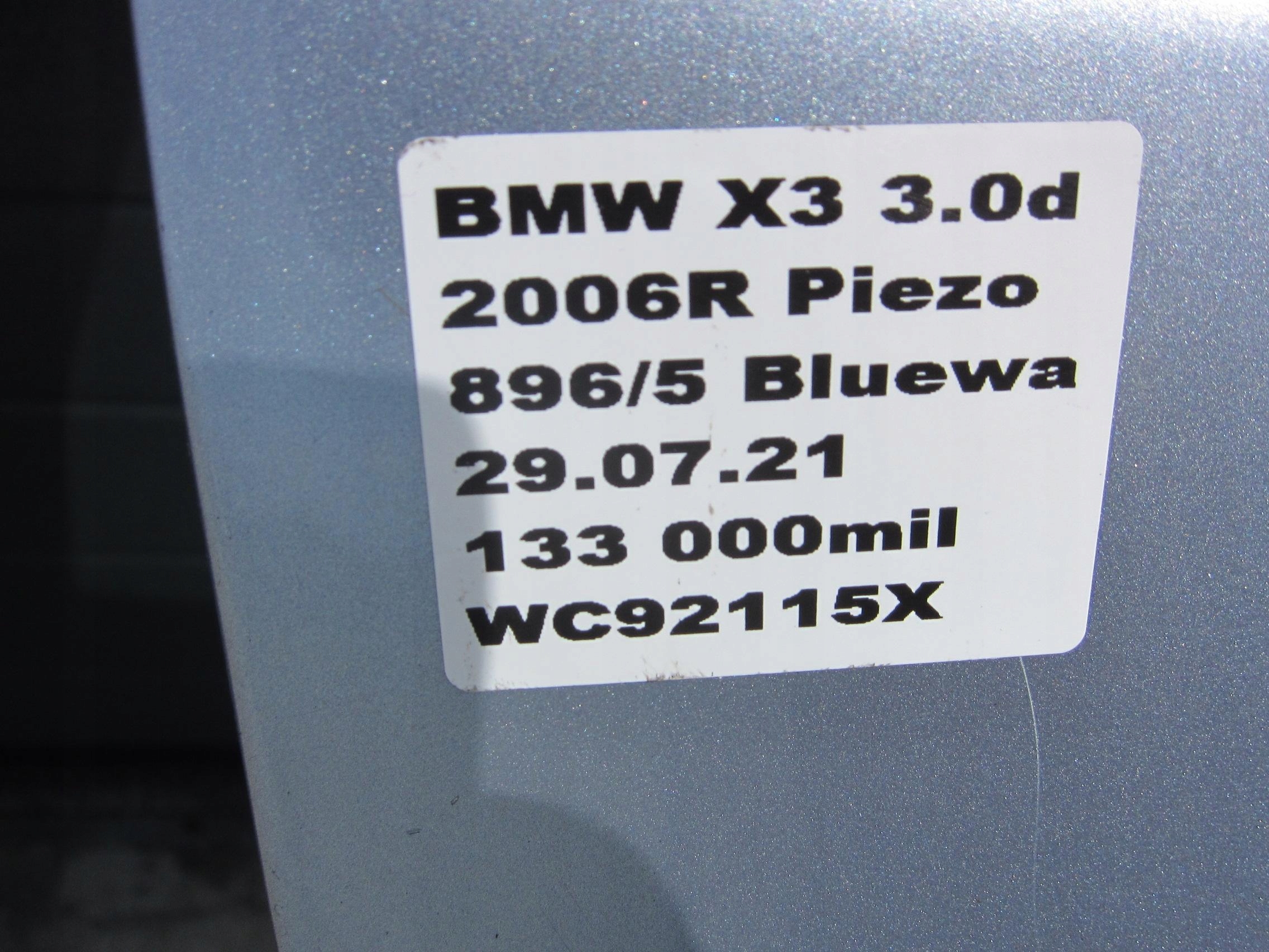 BMW E83 X3 Tür rechts heck 896 BLUE WATER 896/5