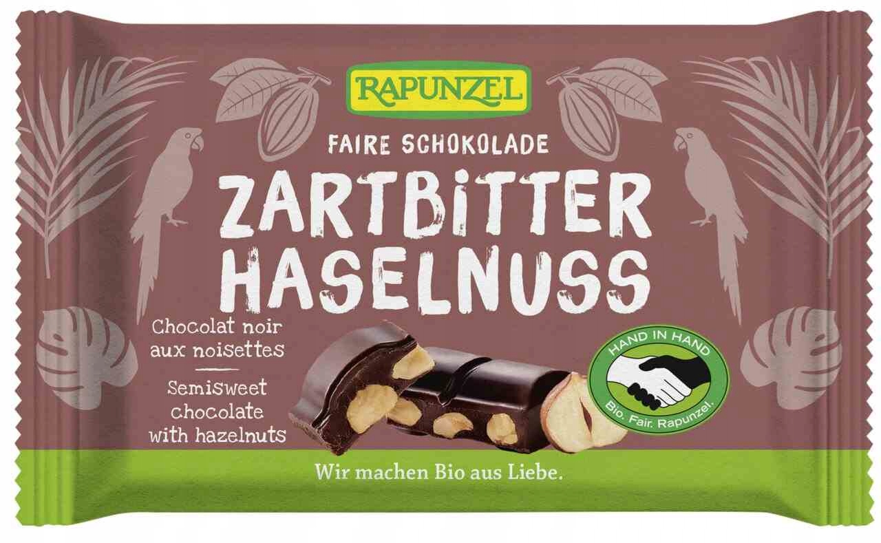 3x Rapunzel Hořká čokoláda s lískovými oříšky 100 g Bio