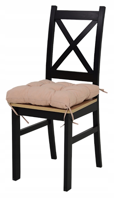 Komplet do kuchni stół i 6 krzeseł drewno CZARNE Wysokość stołu 75 cm