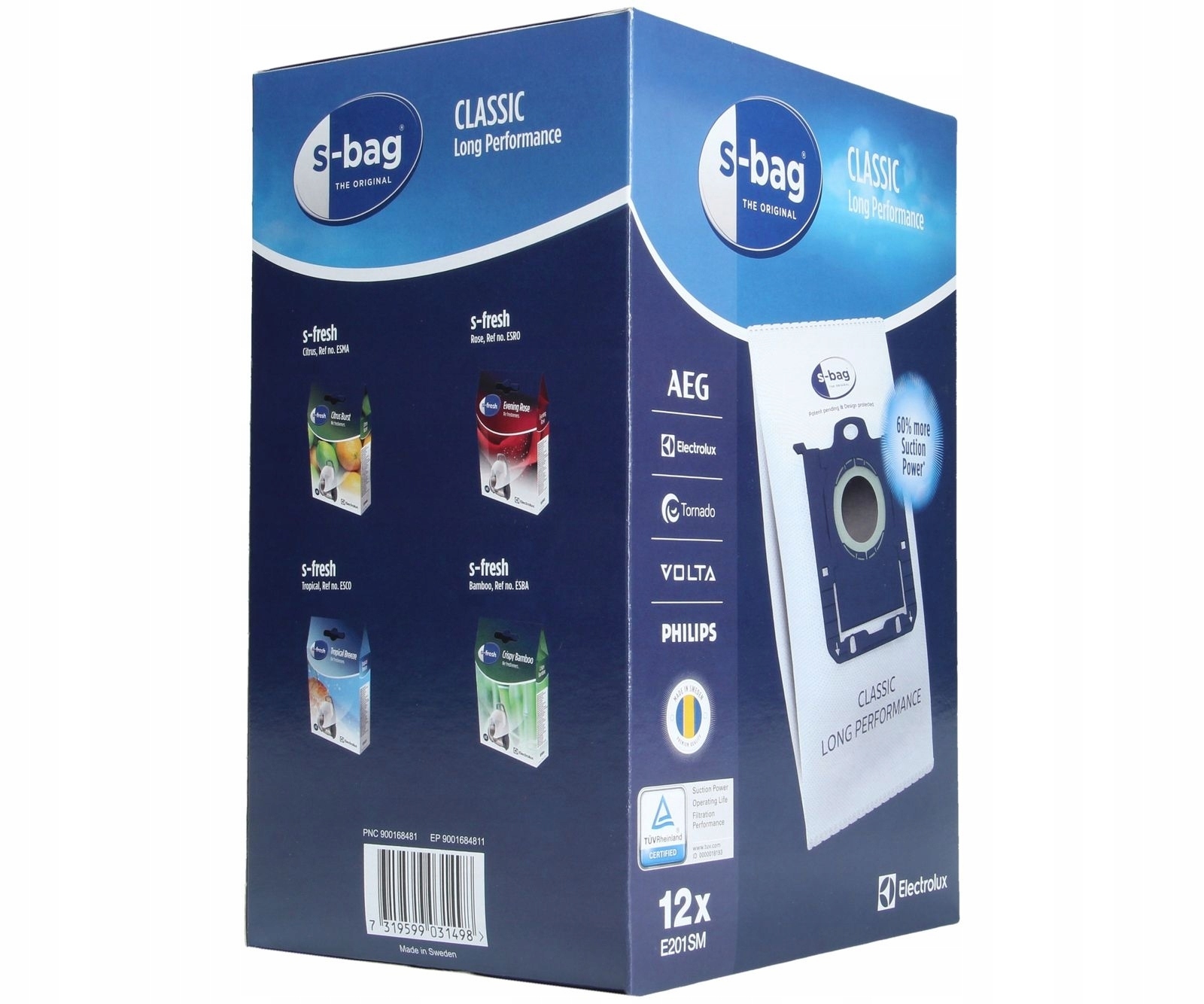 Worki do odkurzacza typ S-bag Classic Long Performance E201M 12 szt. Model S-Bag Classic E201SM Long Performance