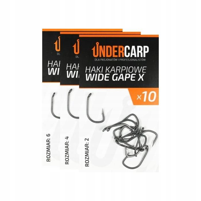 UnderCarp Teflonowe haki karpiowe Wide Gape 10 UC18