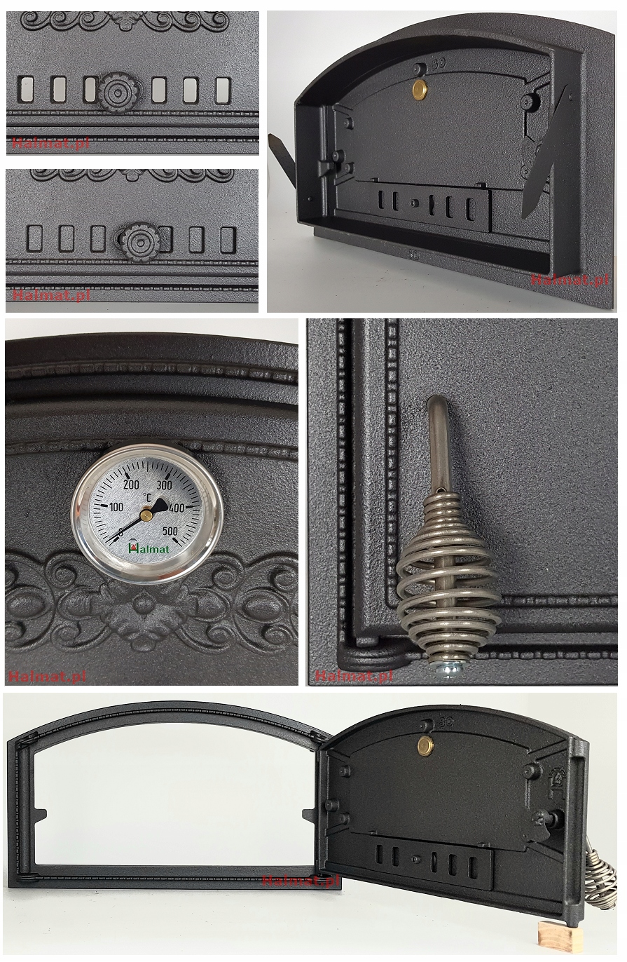 Drzwiczki żeliwne pieca chlebowego wędzarni Halmat Typ Obudowy kominkowe