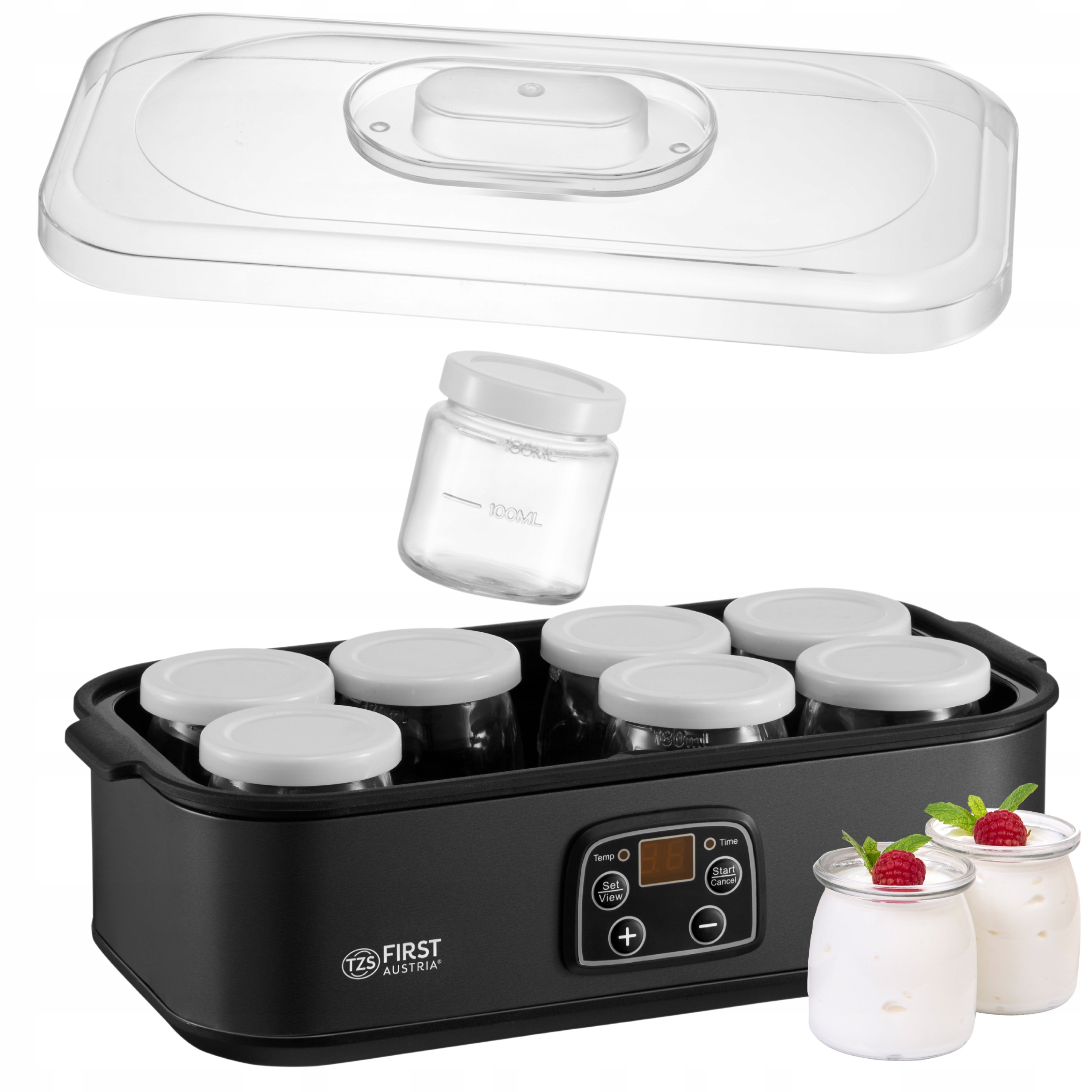 Jogurtovač 1,4L s 8 sklenicemi First Austria, regulace teploty, časovač