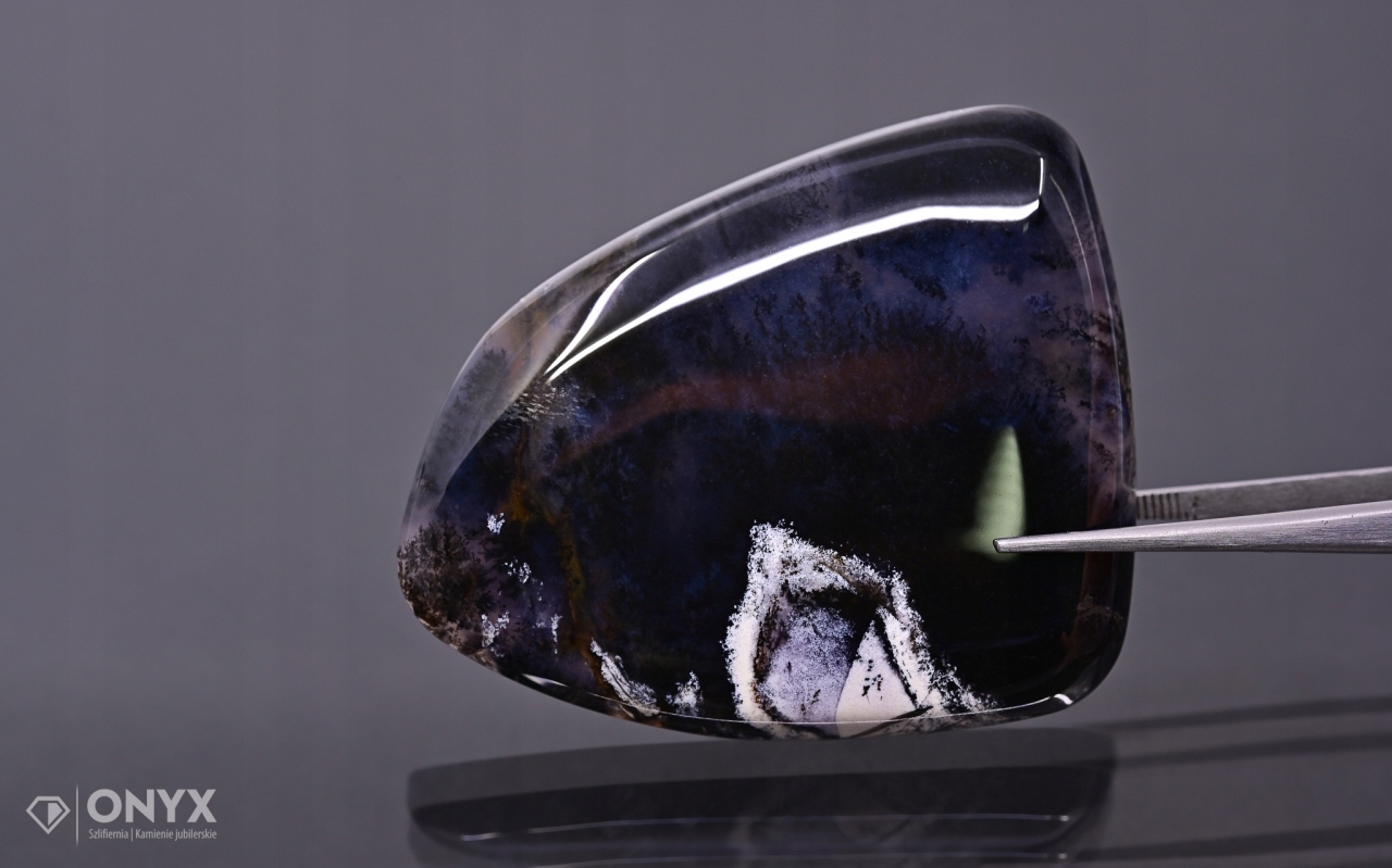 Dendritový achát z Turecka kabošon nepravidelný 55x