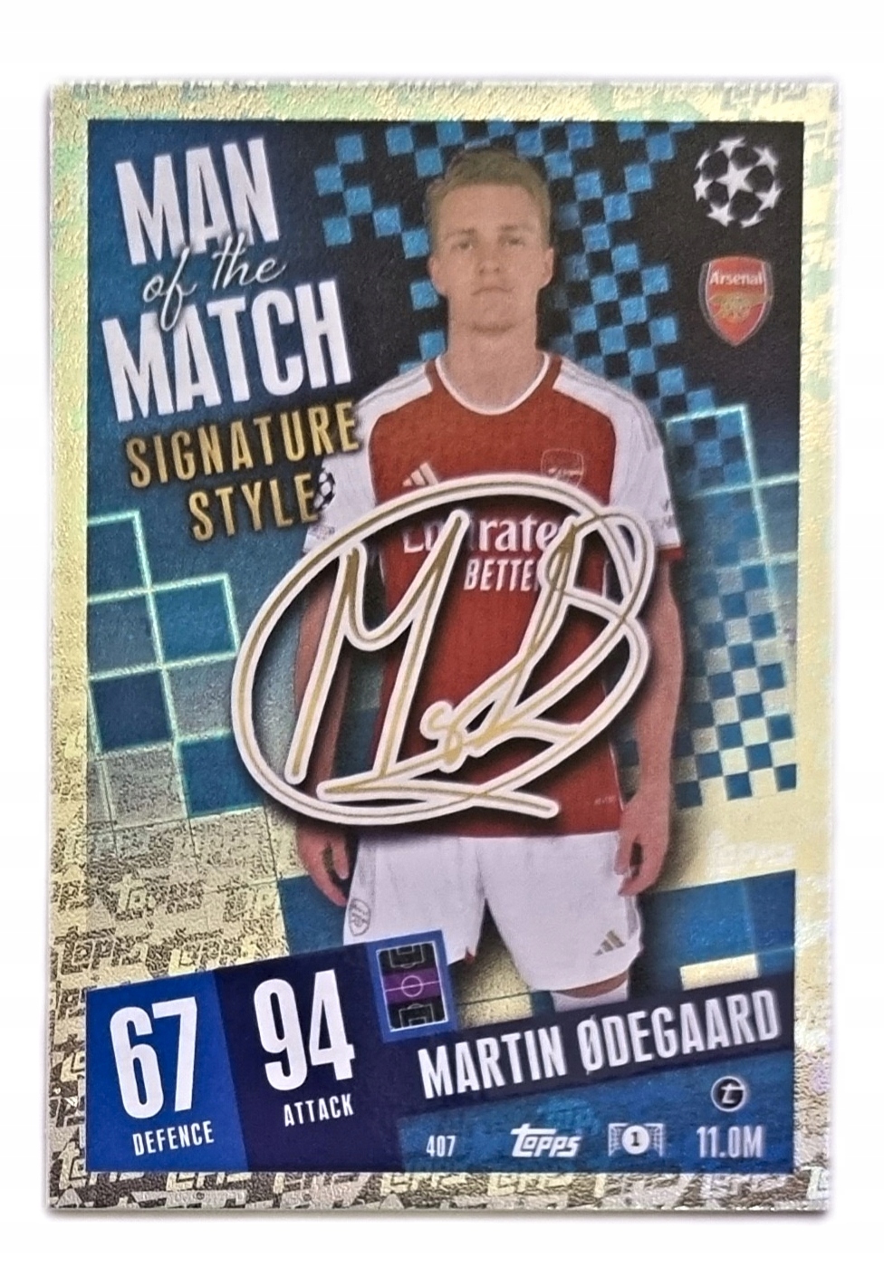 Topps Match Attax 2023/2024 Man Of The Match 407 Martin Odegaard