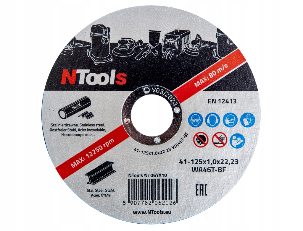 APP 125 x 1,0 TARCZA PŁASKA DO CIĘCIA METALU nie sypiąca się wytrzymała 380