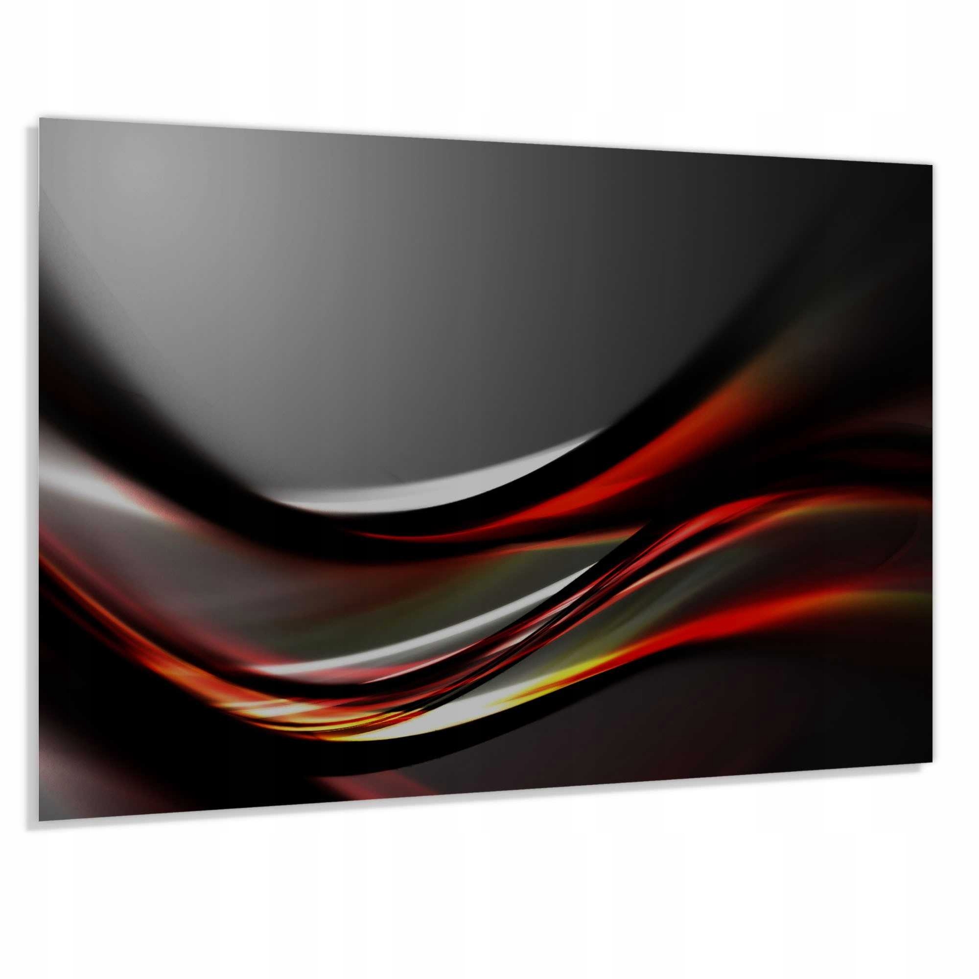 Panel szklany hartowany 80x60 Czerwona fala + KLEJ