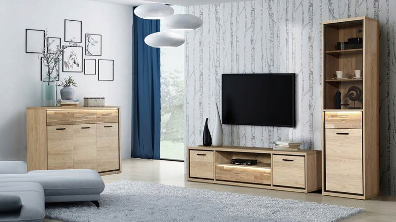 Witryna MEDIOLAN M4 Z LED BLAT natural hikora Waga produktu z opakowaniem jednostkowym 60 kg