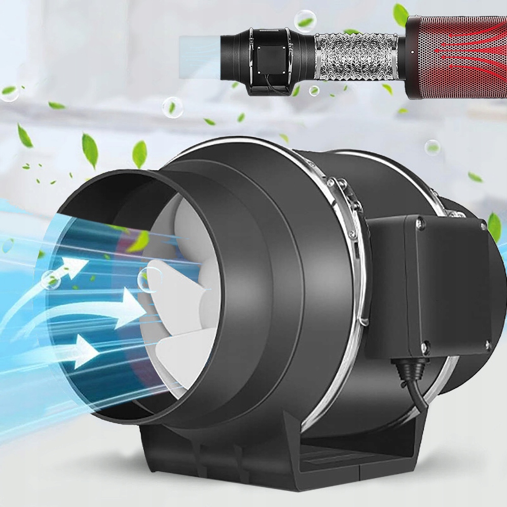 Kanálový Ventilátor 100 Tichý průmyslový odtahový pro garáž