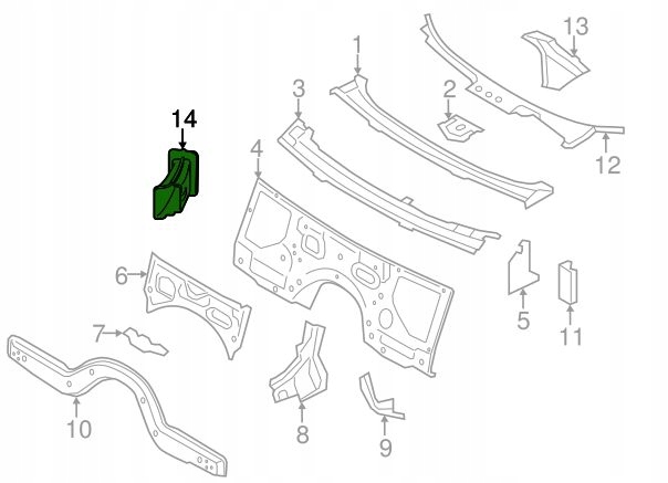 WLOT POWIETRZA KANAŁ BMW 7 F01 F02 BMW 6 F06 F07 BMW 5 F10 F11 F12 LEWA LCI Numer katalogowy części 51757185167 / 7185167
