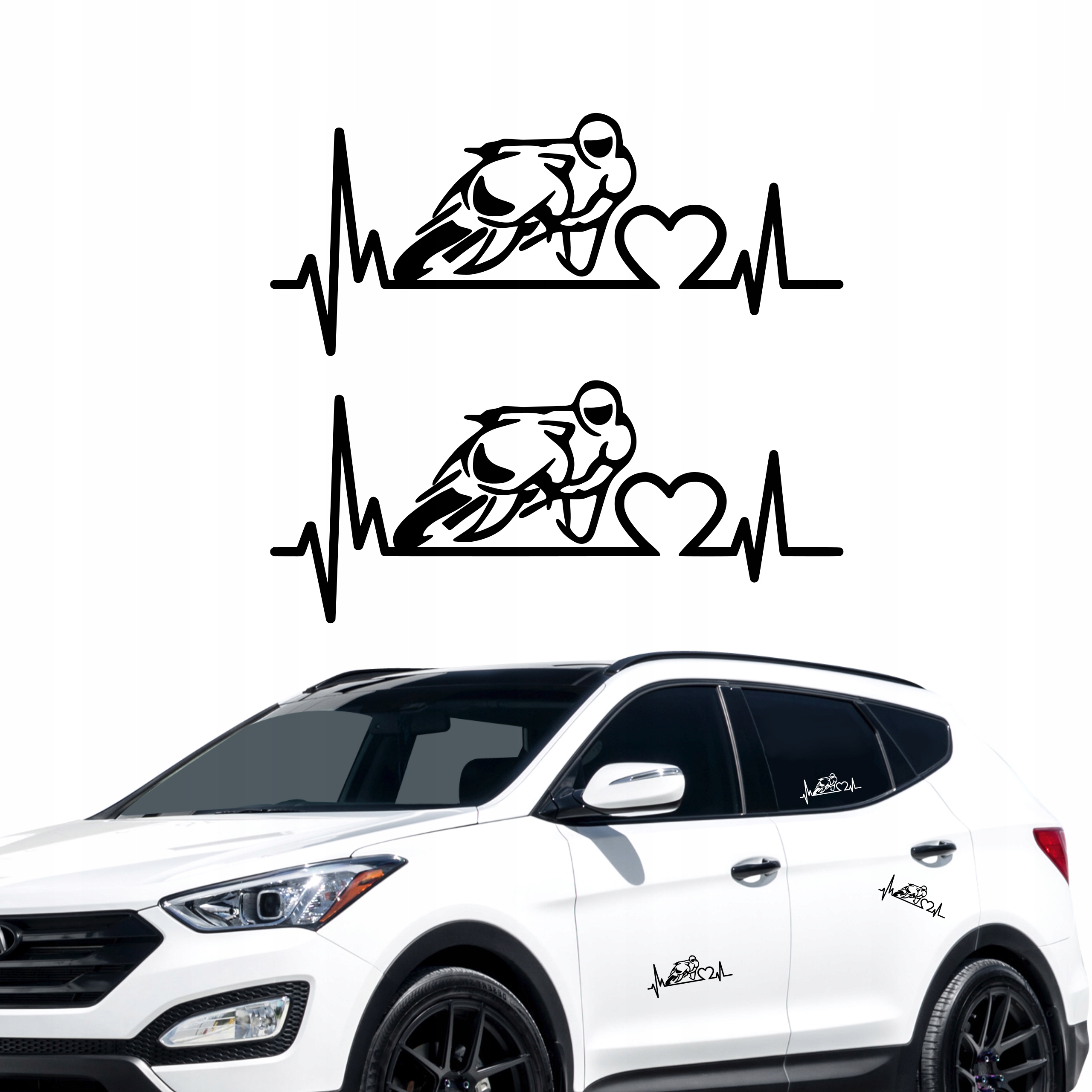 Naklejka na samochód auto szybę, wlepa linia życia motocykl, motor 15cm