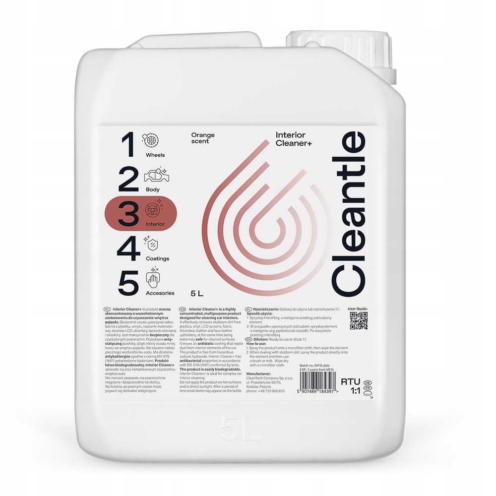 

Cleantle Interior Cleaner+ 5l uniwersalny środek