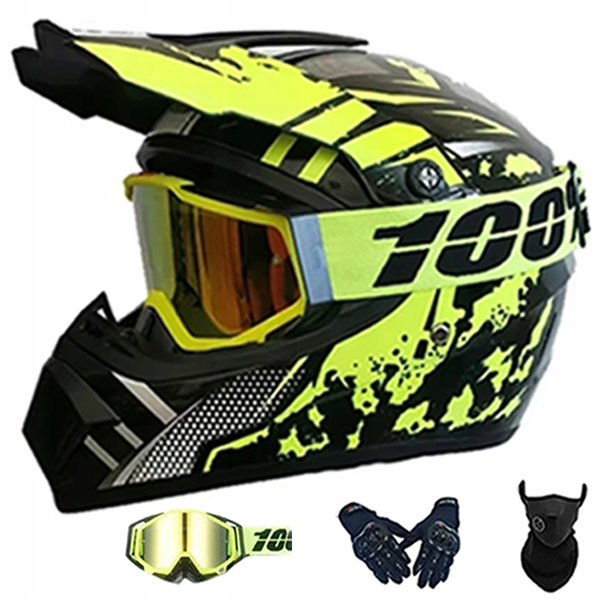 Motocyklová Přilba Crossová Lehká Enduro Quada Brýle Rukavice Maska L